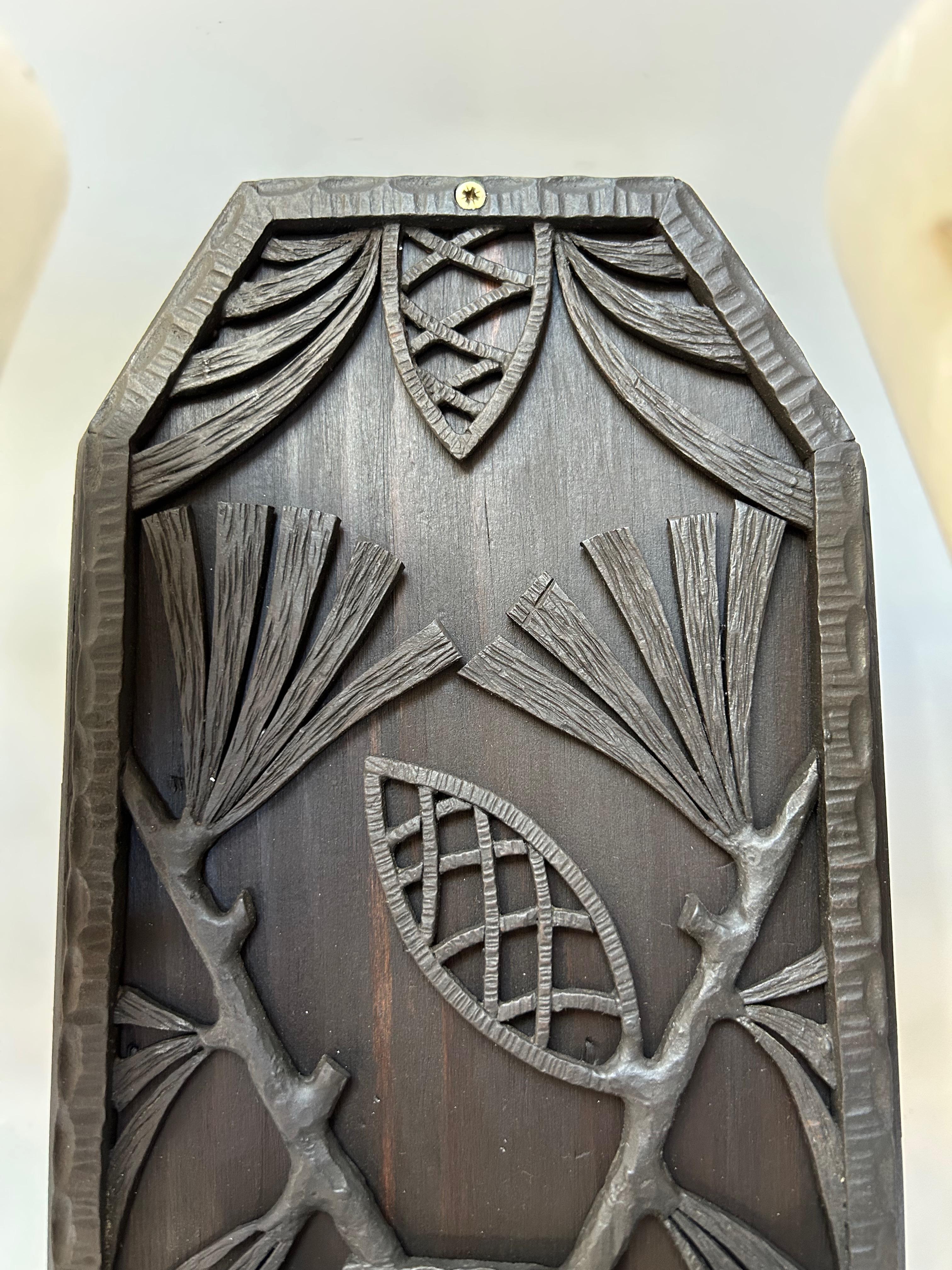 Pareja de apliques de hierro forjado Art Decó en Excelente estado para la venta en NANTES, FR