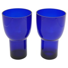 Pair of Art Deoc Cobal Blue Glass Vases