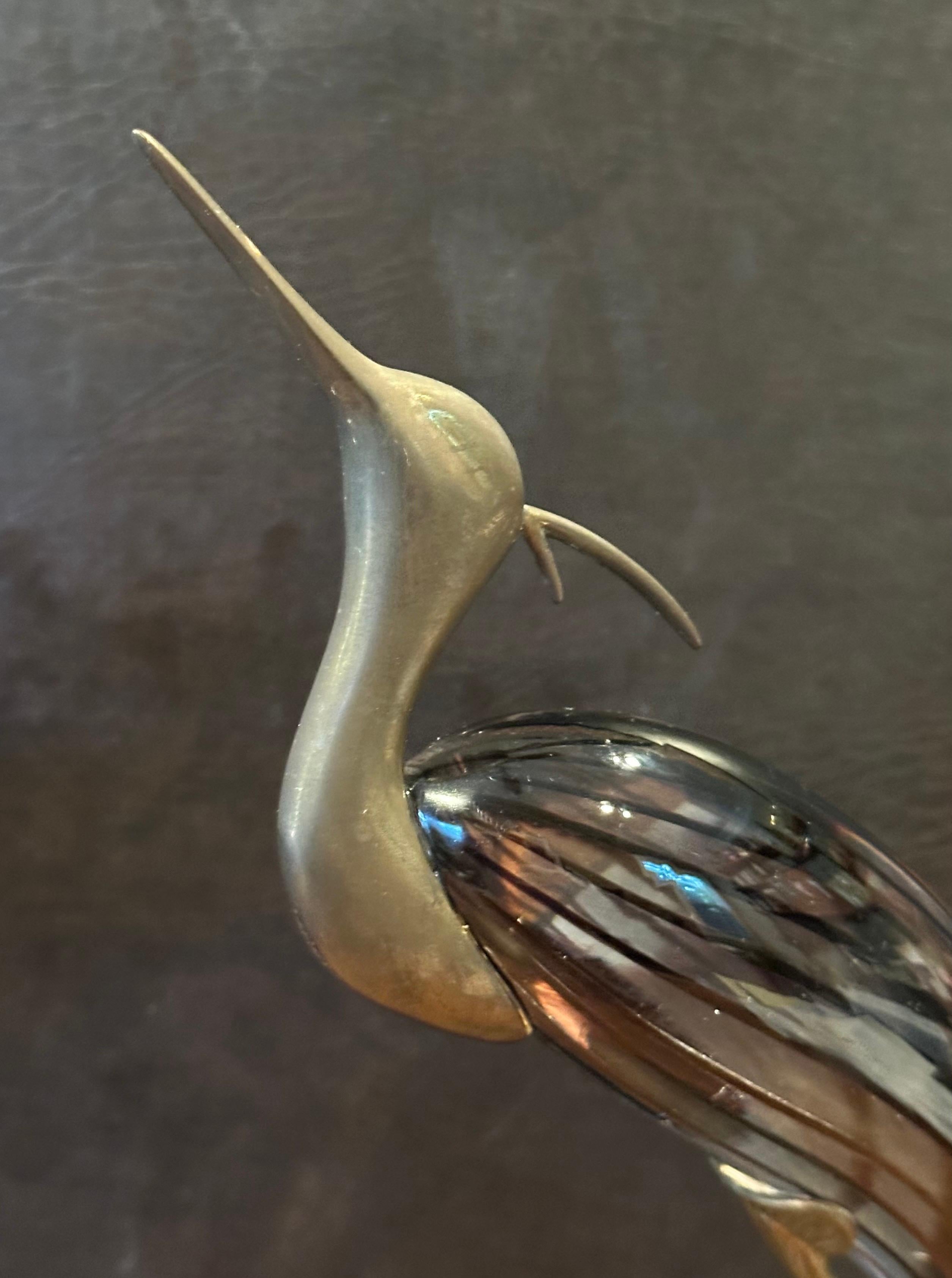 Coppia di aironi/egrette in vetro artistico e ottone di Luca Bojola per Murano Glass in vendita 8
