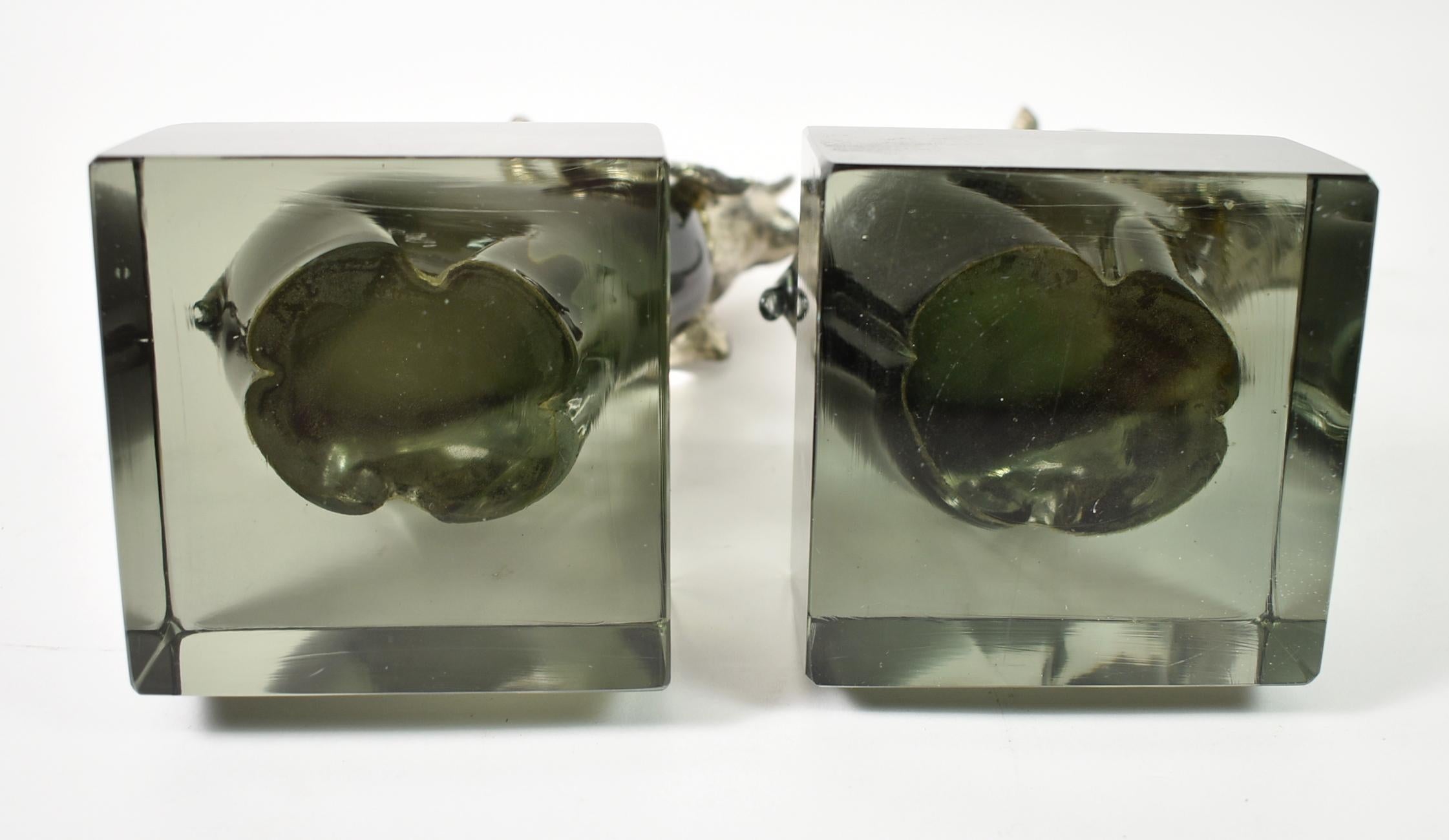 Pair of Art Glass Elephant Bookends For Sale 3