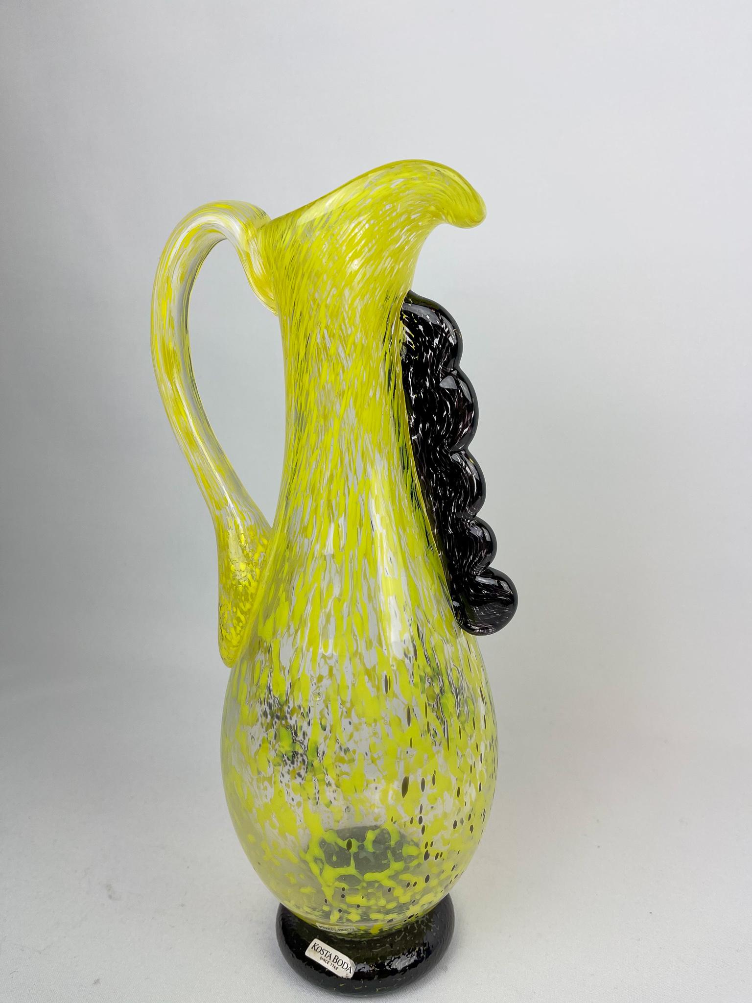 Pair of Art Glass Sweden Vases/ Jugs by Kosta, Sweden 4