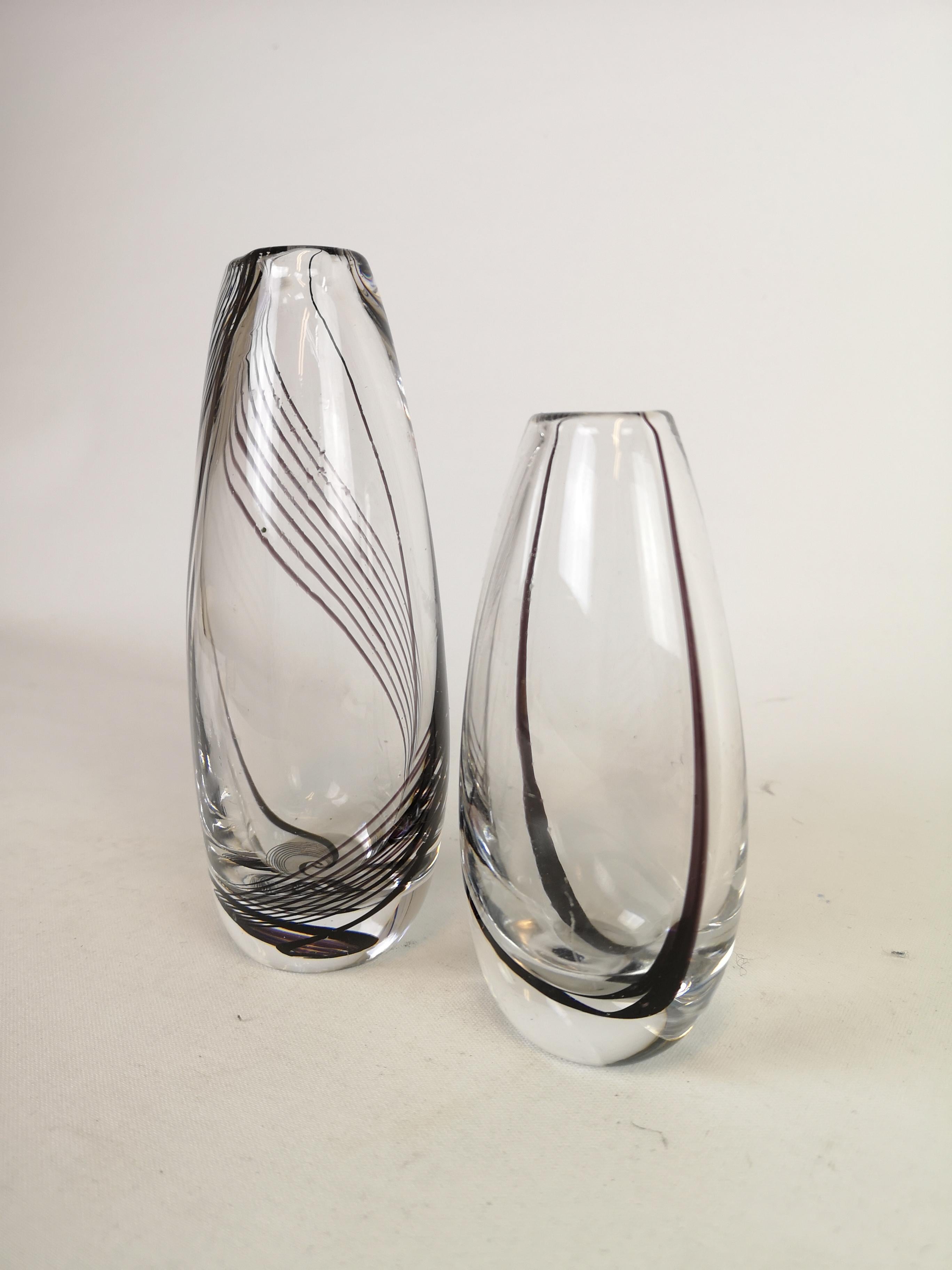 Pair of Art Glass Vases by Vicke Lindstrand for Kosta Sweden In Good Condition In Hillringsberg, SE