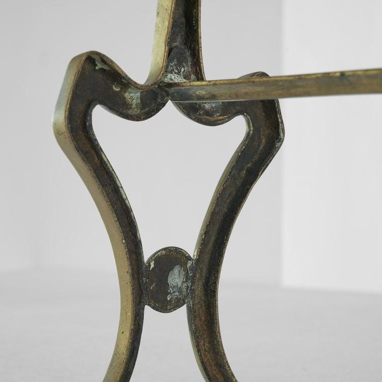 Pair of Art Nouveau Andirons in Patinated Brass For Sale 3