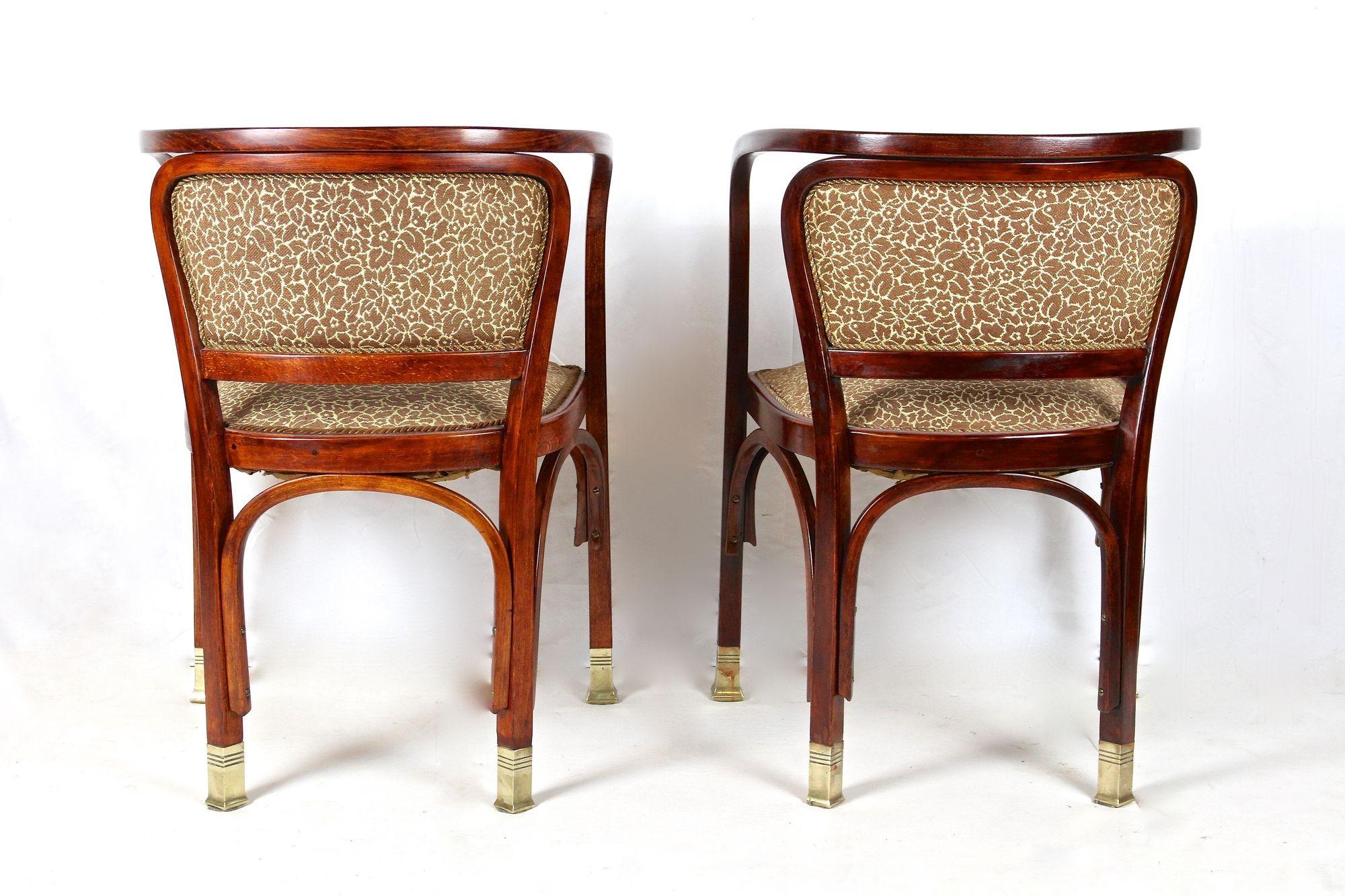 Paire de fauteuils Art nouveau de Gustav Siegel pour J&J Kohn, Autriche, vers 1905 en vente 3