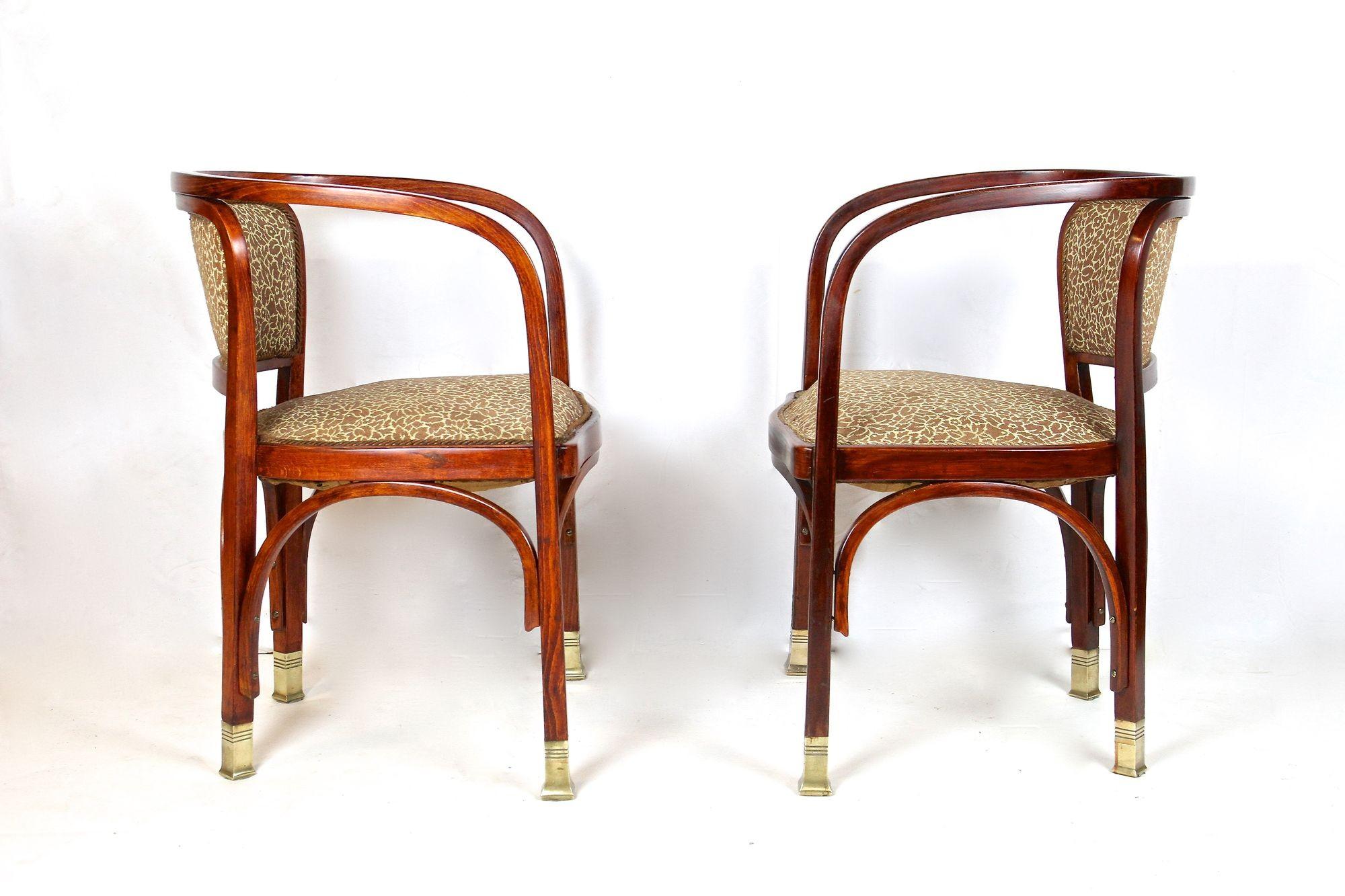 Paire de fauteuils Art nouveau de Gustav Siegel pour J&J Kohn, Autriche, vers 1905 en vente 4