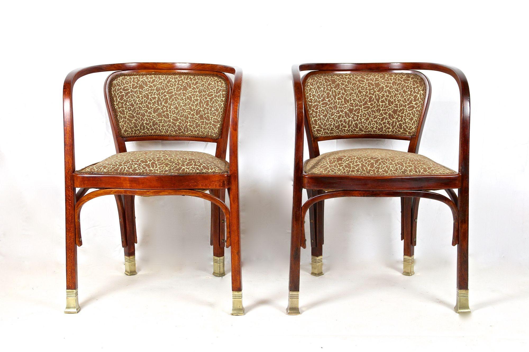 20ième siècle Paire de fauteuils Art nouveau de Gustav Siegel pour J&J Kohn, Autriche, vers 1905 en vente