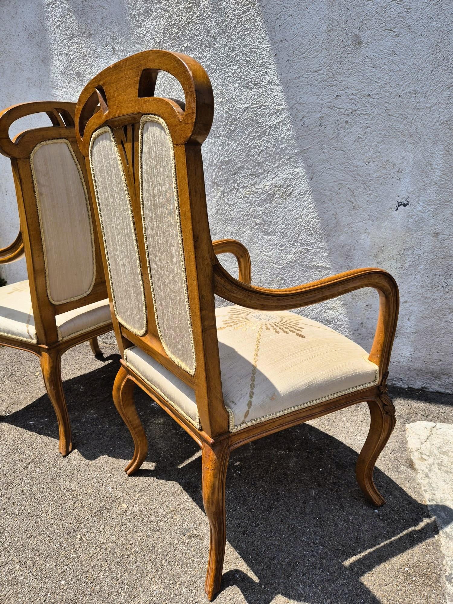 Pareja De Sillones Art Nouveau, Principios Siglo XX en venta 7