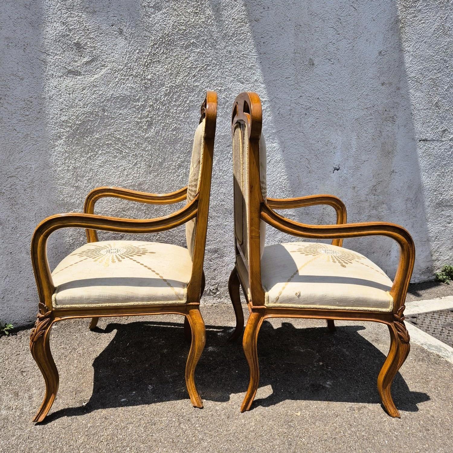 Pareja De Sillones Art Nouveau, Principios Siglo XX en venta 8