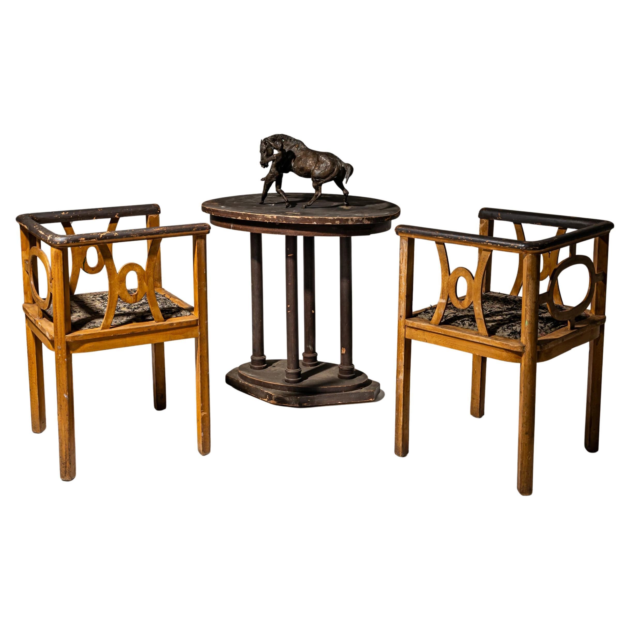 Paar Jugendstil-Sessel, frühes 20. Jahrhundert im Angebot 3