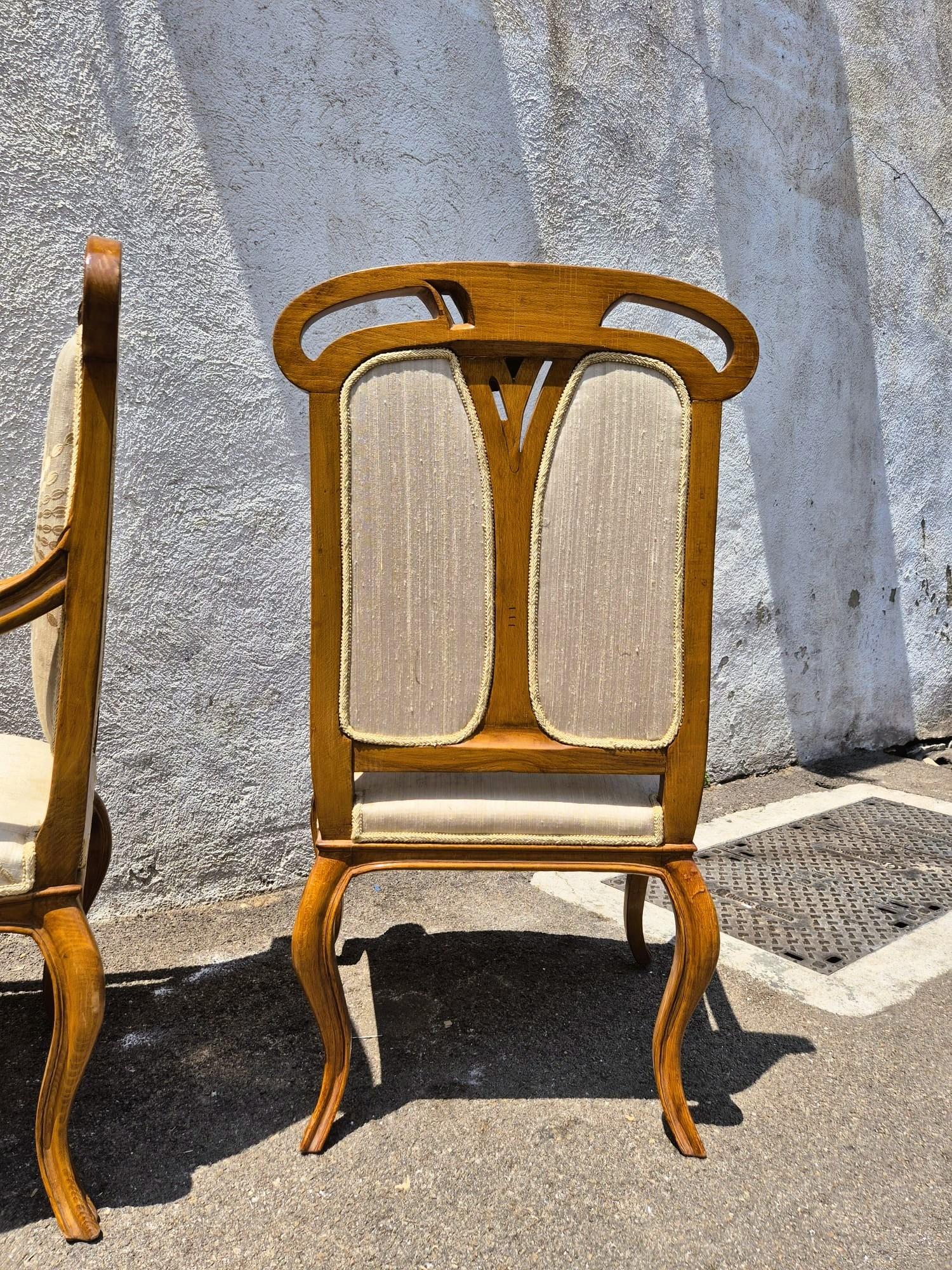 Pareja De Sillones Art Nouveau, Principios Siglo XX en venta 3