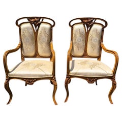 Pareja De Sillones Art Nouveau, Principios Siglo XX