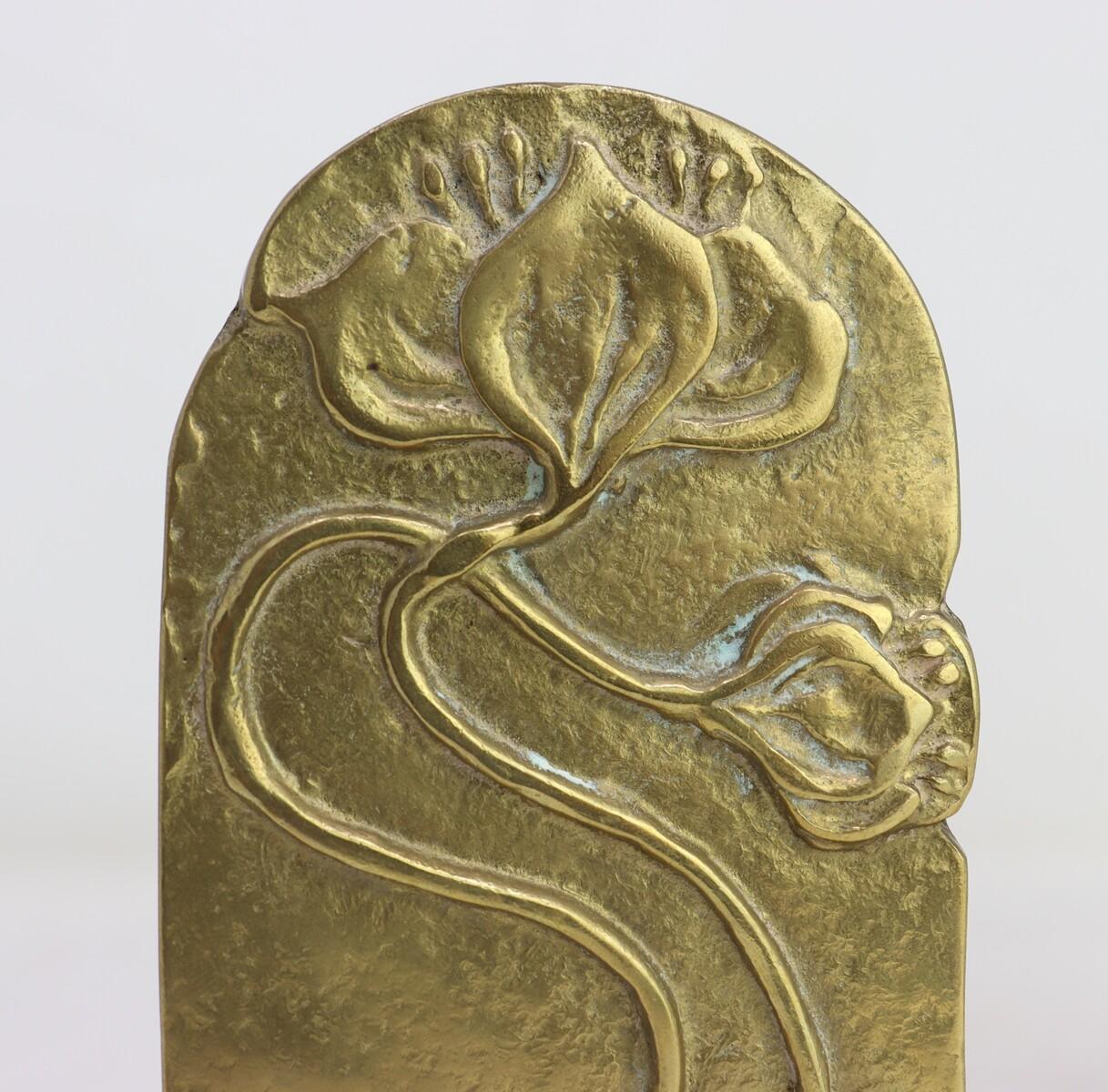 Metal Pair Of Art Nouveau Bookends For Sale