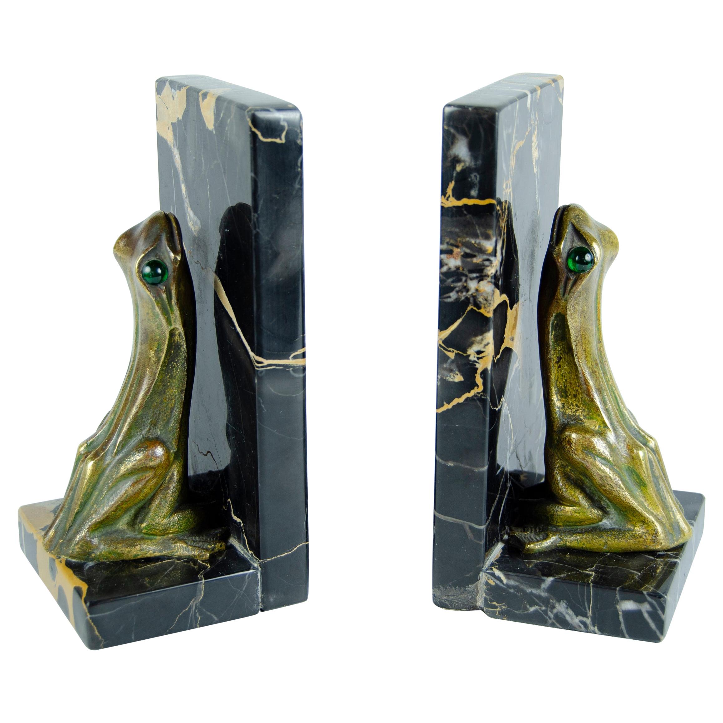 Pair of Art Nouveau Bookends Frogs