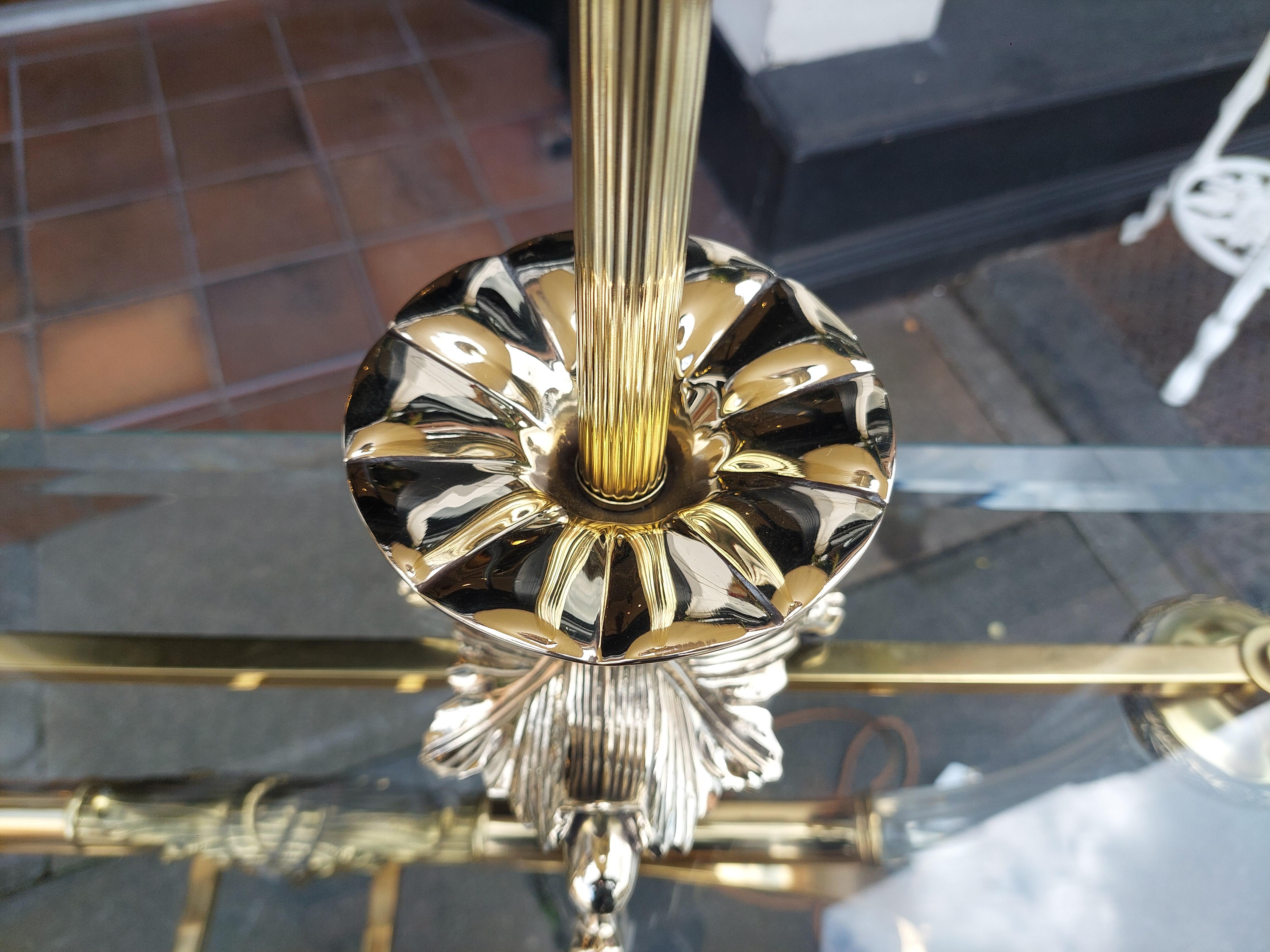 Pair of Art Nouveau Brass Table Lamps In Good Condition For Sale In Altrincham, GB