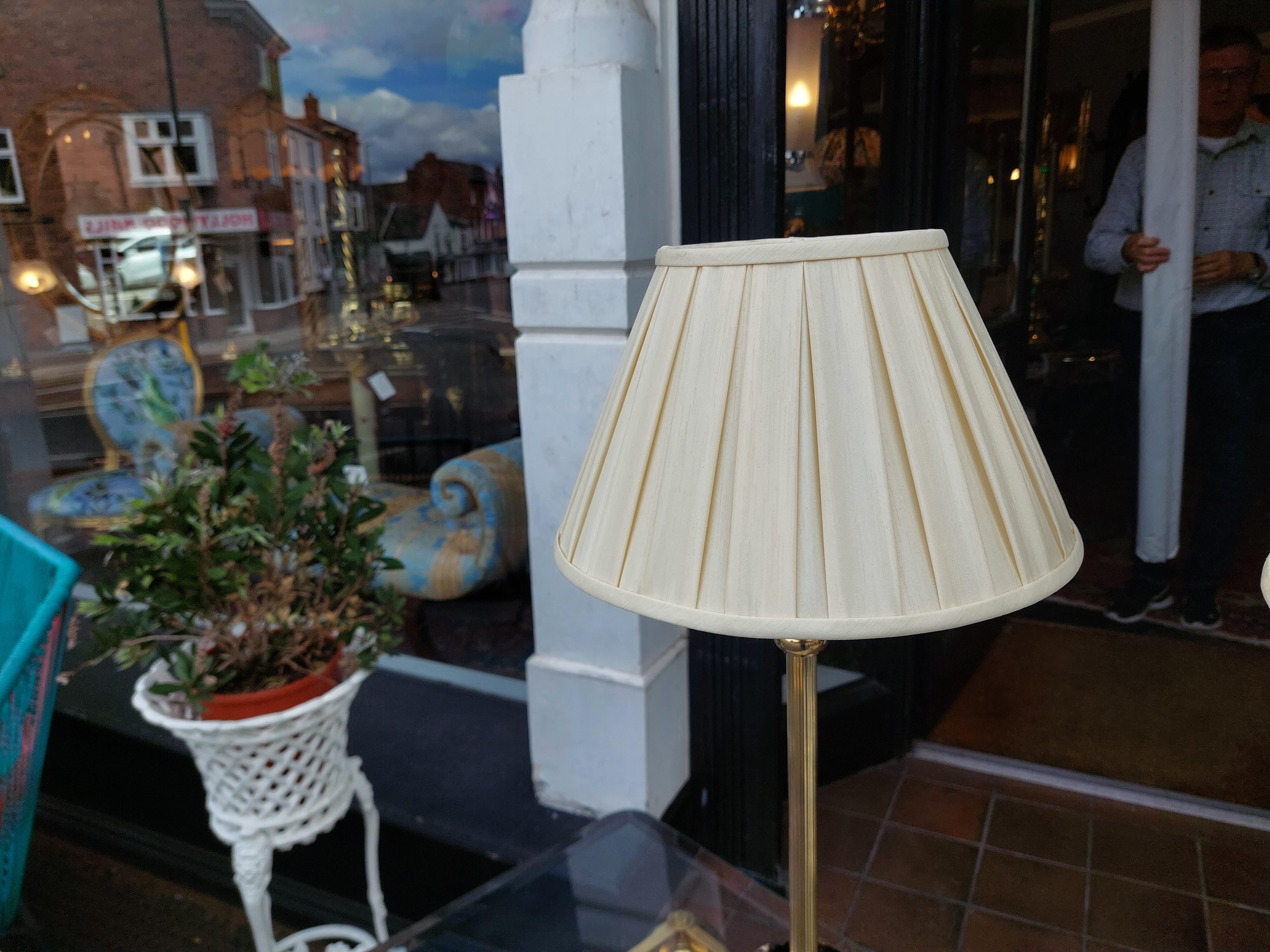 20th Century Pair of Art Nouveau Brass Table Lamps For Sale