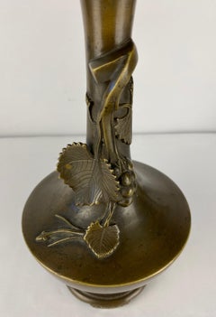Pair of Art Nouveau Bronze Stem Vases