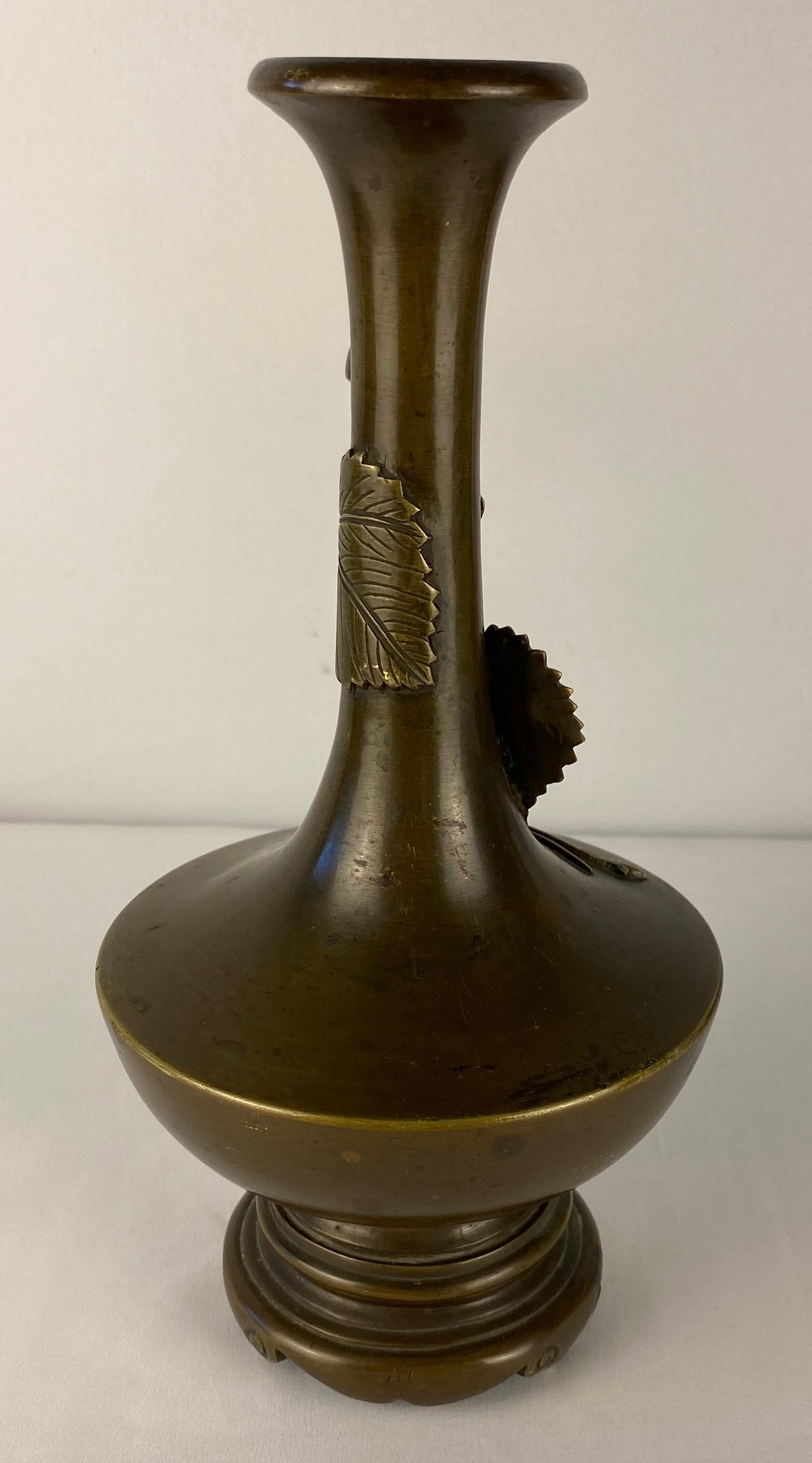 French Pair of Art Nouveau Bronze Stem Vases  For Sale