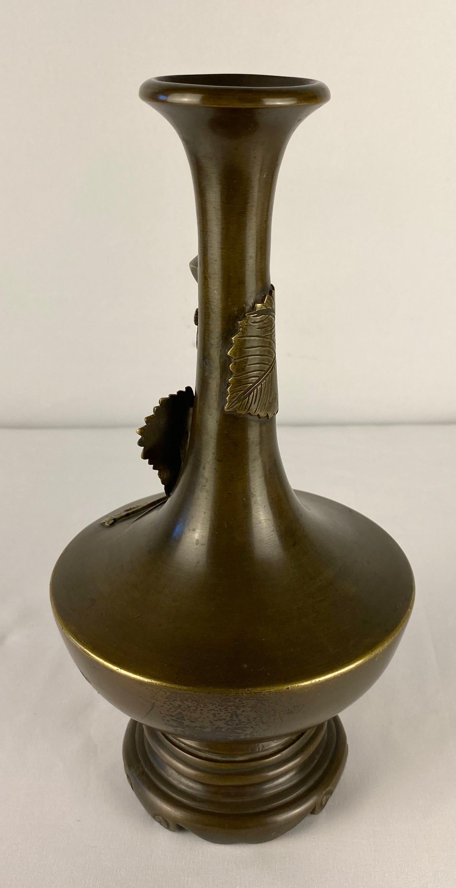 Pair of Art Nouveau Bronze Stem Vases  For Sale 1