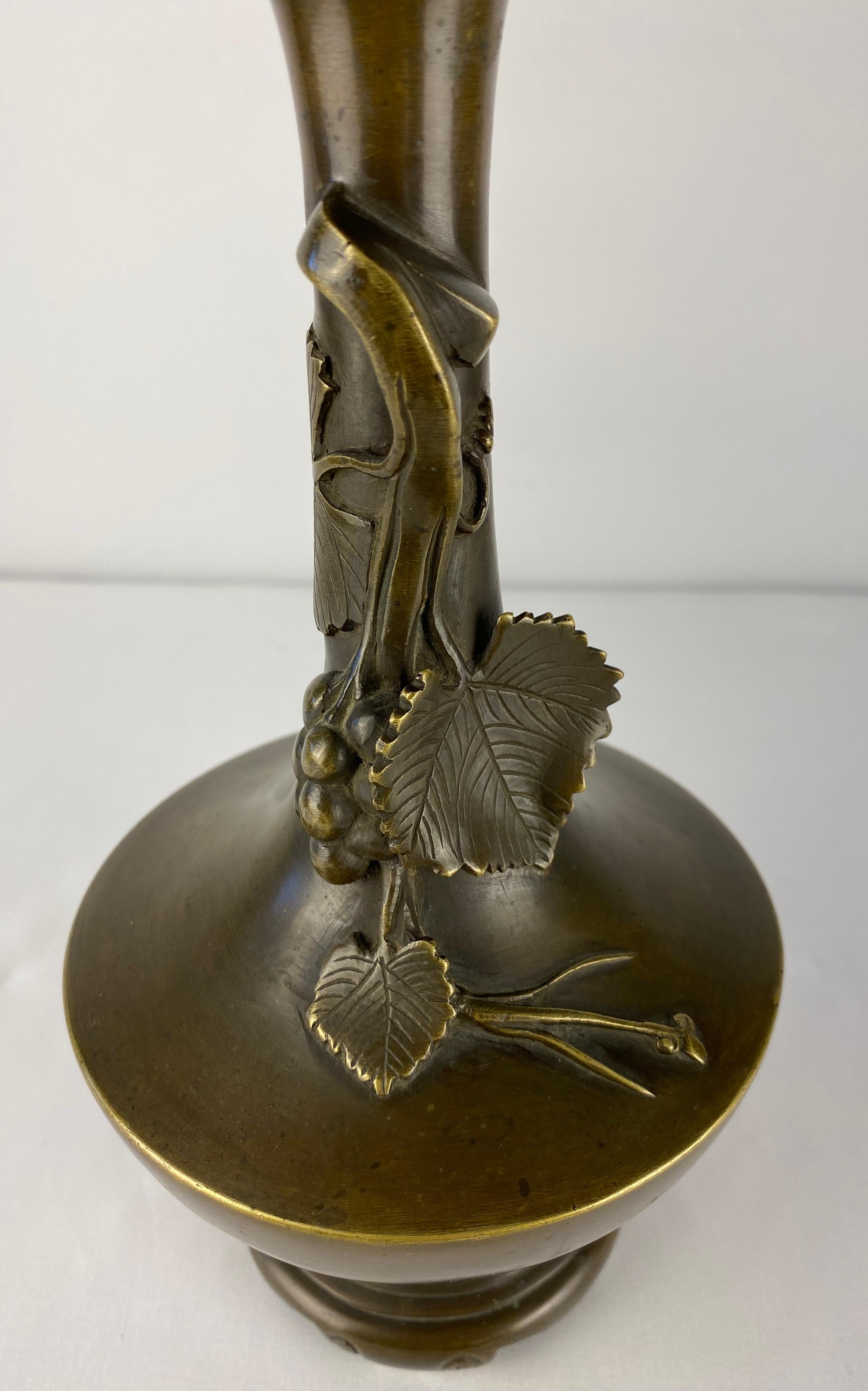 Pair of Art Nouveau Bronze Stem Vases  For Sale 2