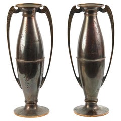 Pair of Art Nouveau Bronze Vases