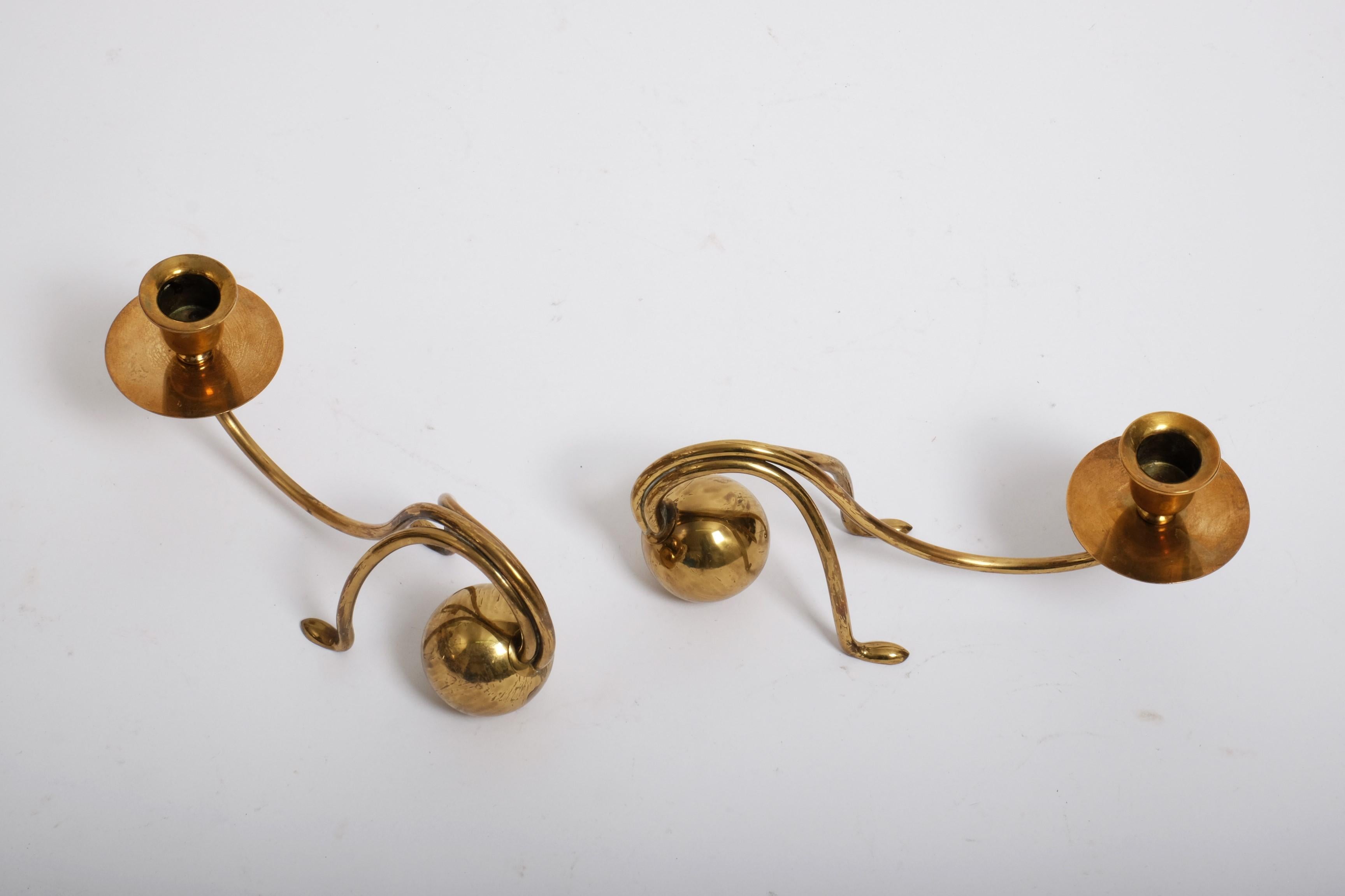 Pair of elegant Art Nouveau candlesticks by Carl Deffner, Germany 1900s 6
