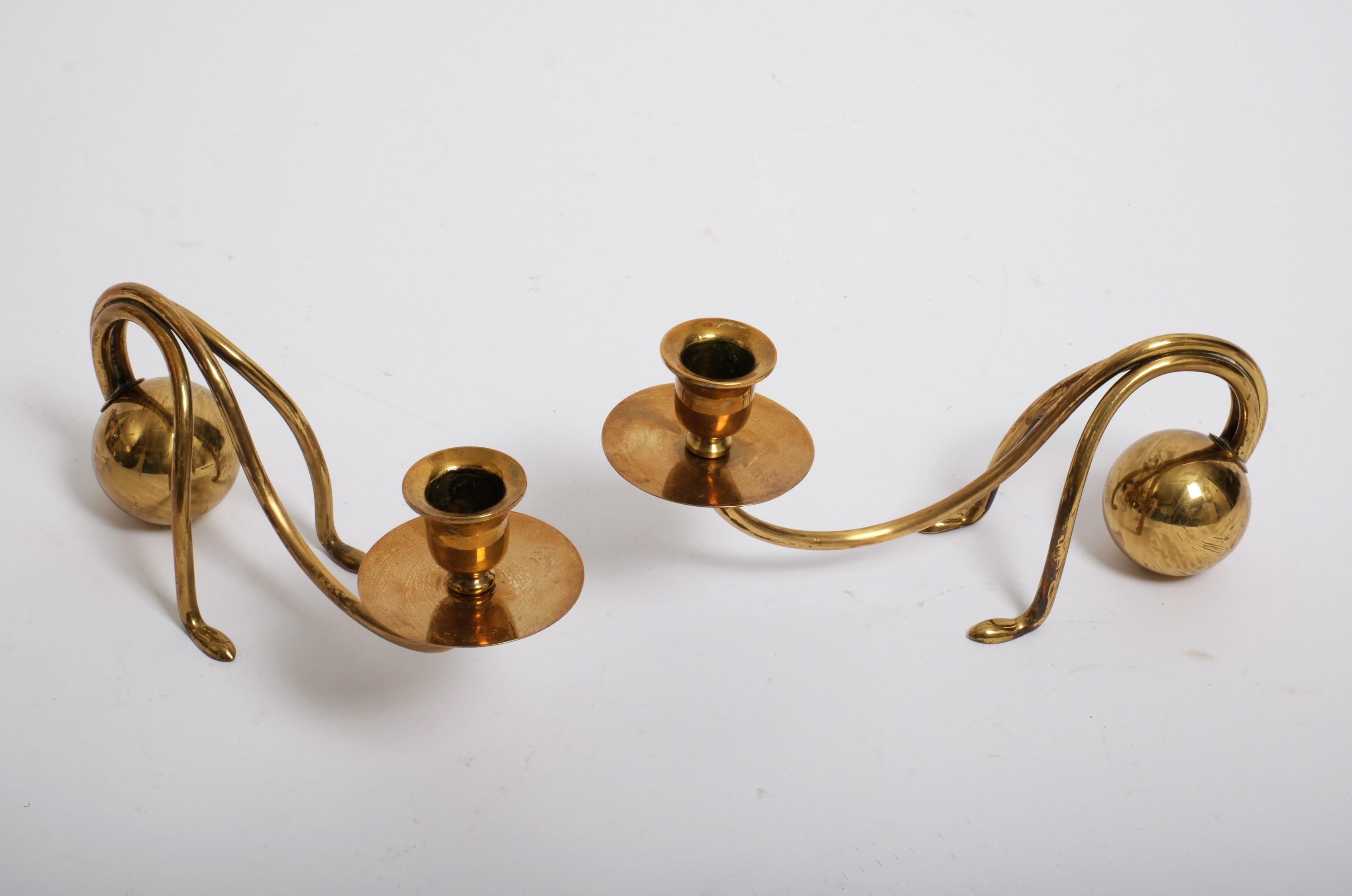 Pair of elegant Art Nouveau candlesticks by Carl Deffner, Germany 1900s For Sale 8