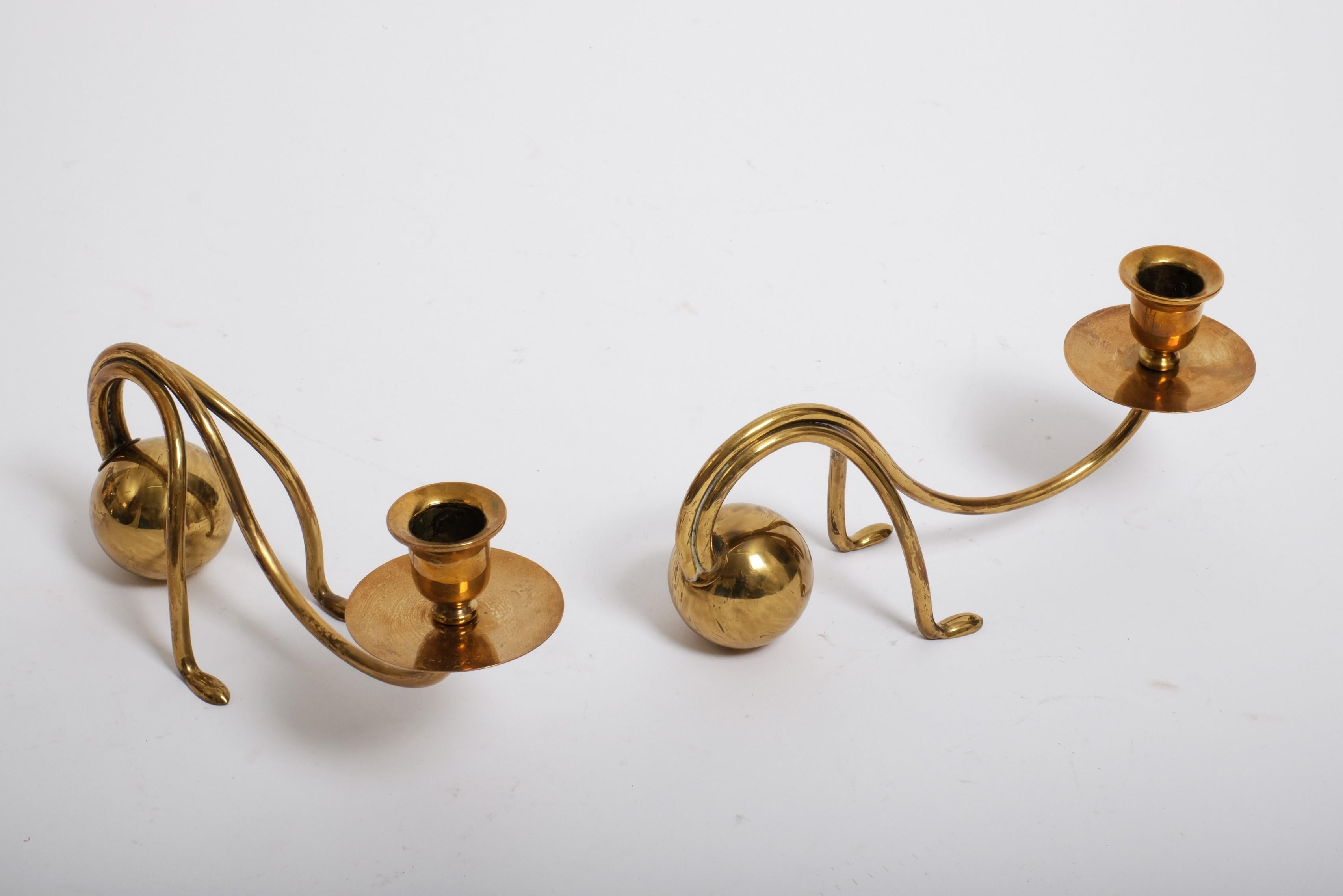 Pair of elegant Art Nouveau candlesticks by Carl Deffner, Germany 1900s For Sale 9