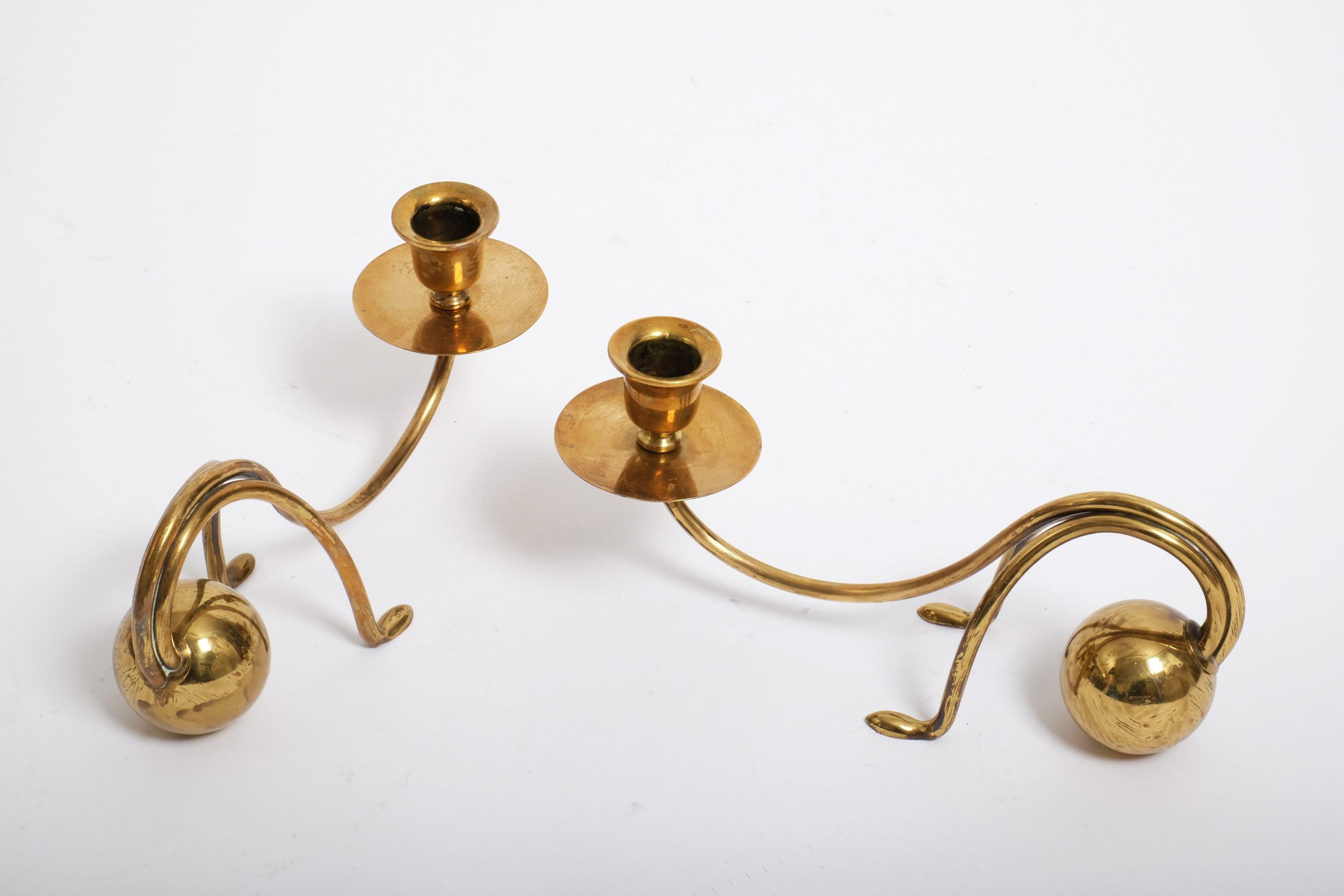 Pair of elegant Art Nouveau candlesticks by Carl Deffner, Germany 1900s For Sale 11