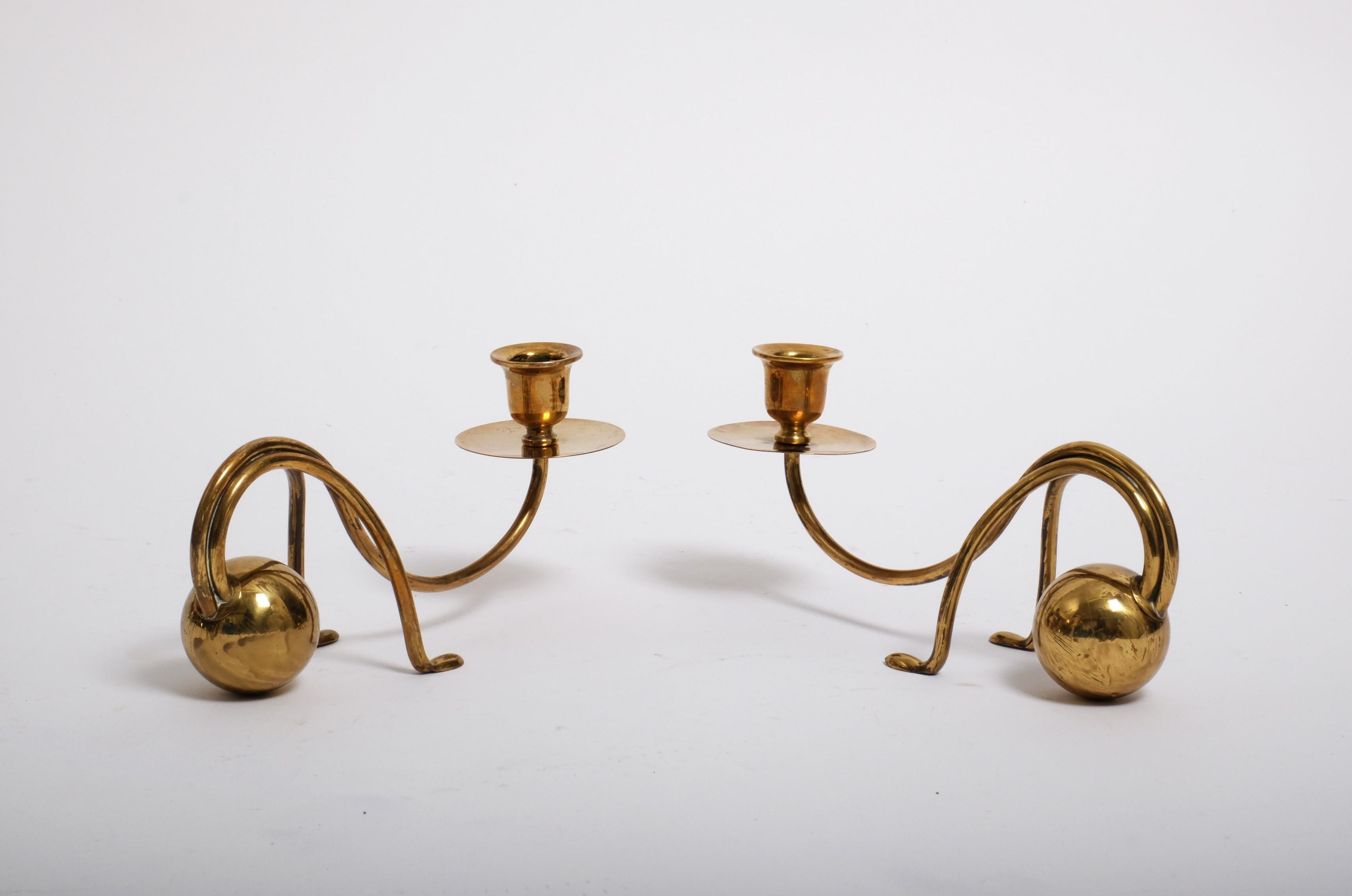 Pair of elegant Art Nouveau candlesticks by Carl Deffner, Germany 1900s For Sale 2