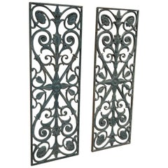 Pair of Art Nouveau Cast Iron French Door Gate, circa 1900
