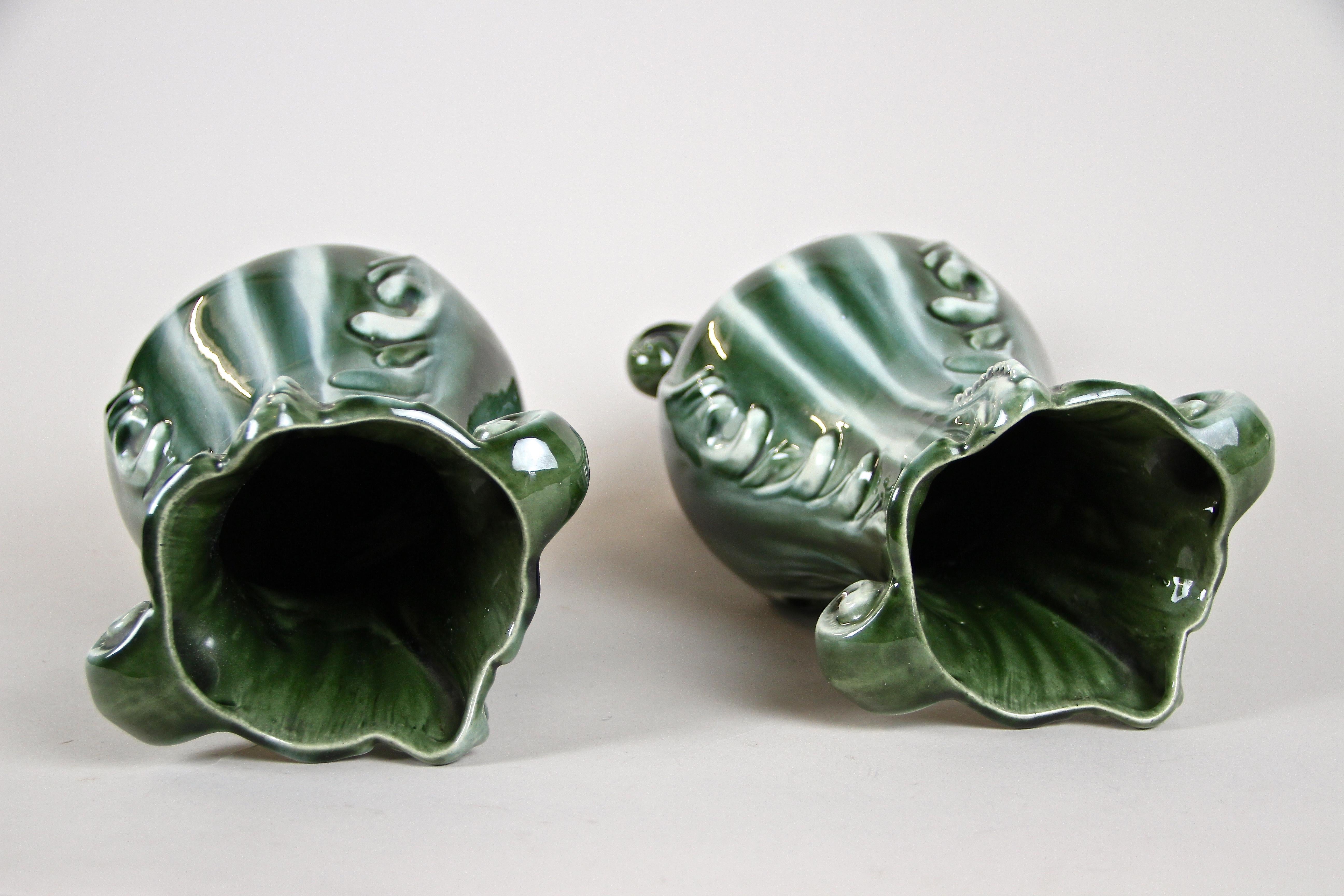 Pair of Art Nouveau Ceramic Vases Glazed, France circa 1900 5