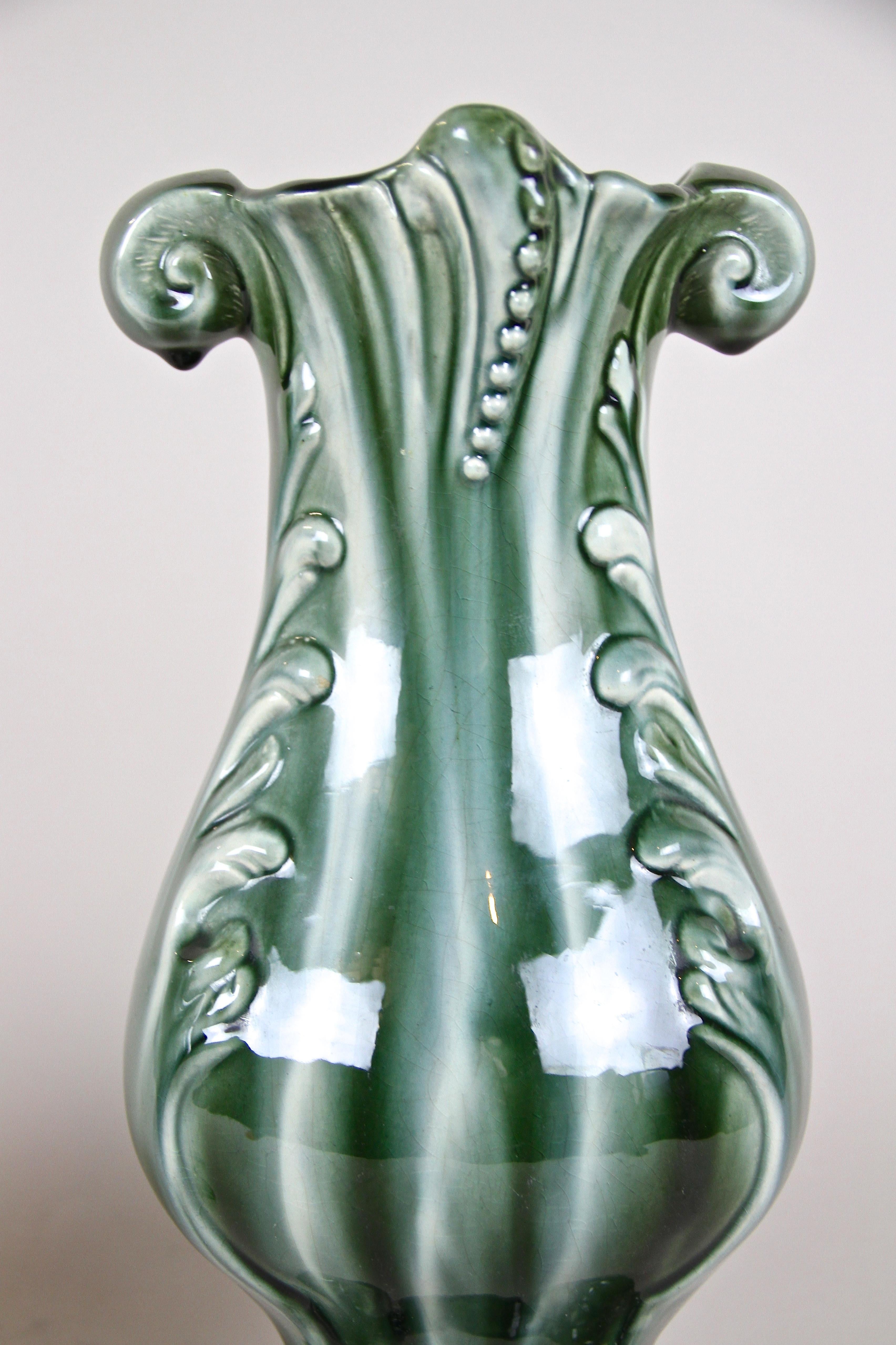 Pair of Art Nouveau Ceramic Vases Glazed, France circa 1900 6