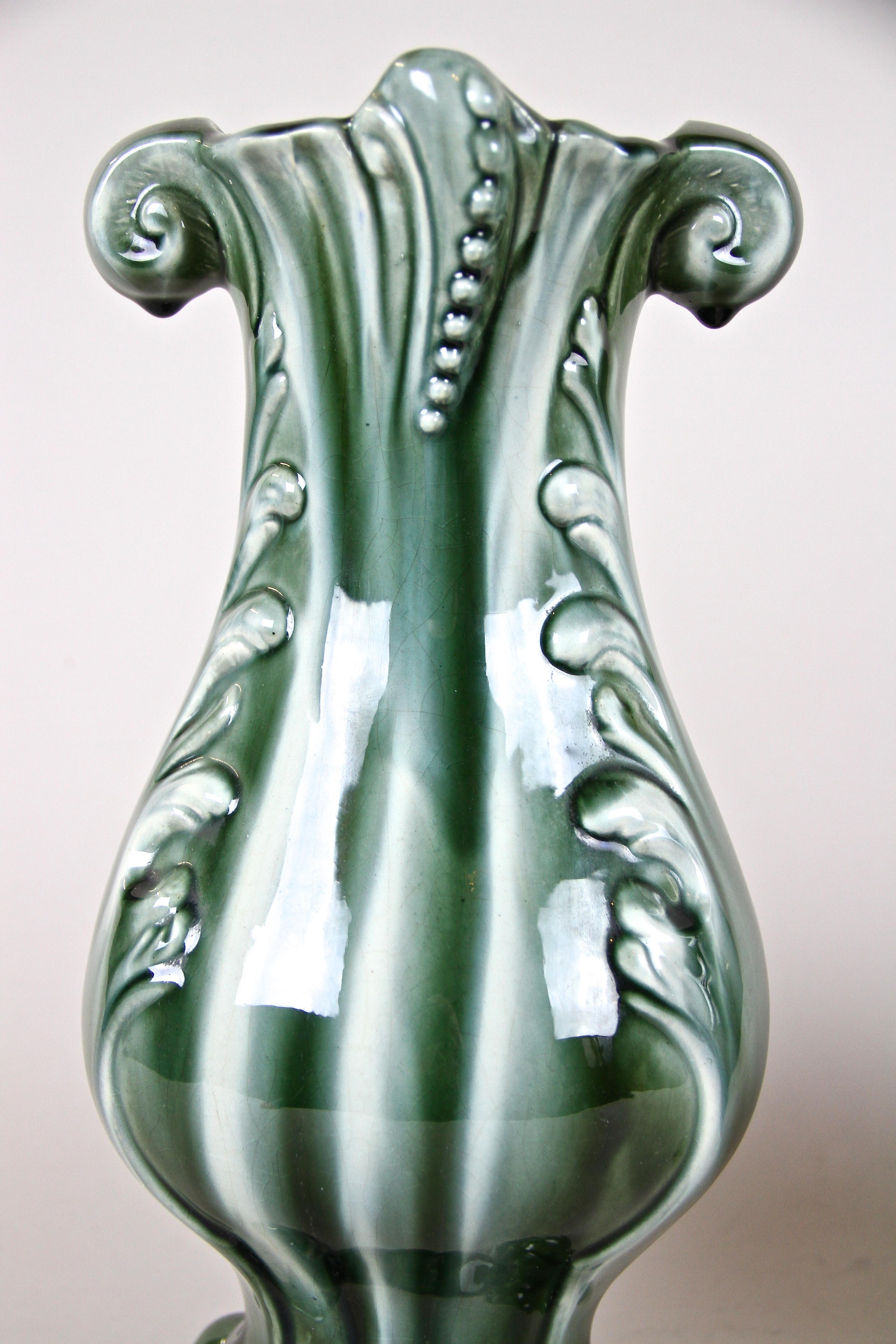 Pair of Art Nouveau Ceramic Vases Glazed, France circa 1900 7