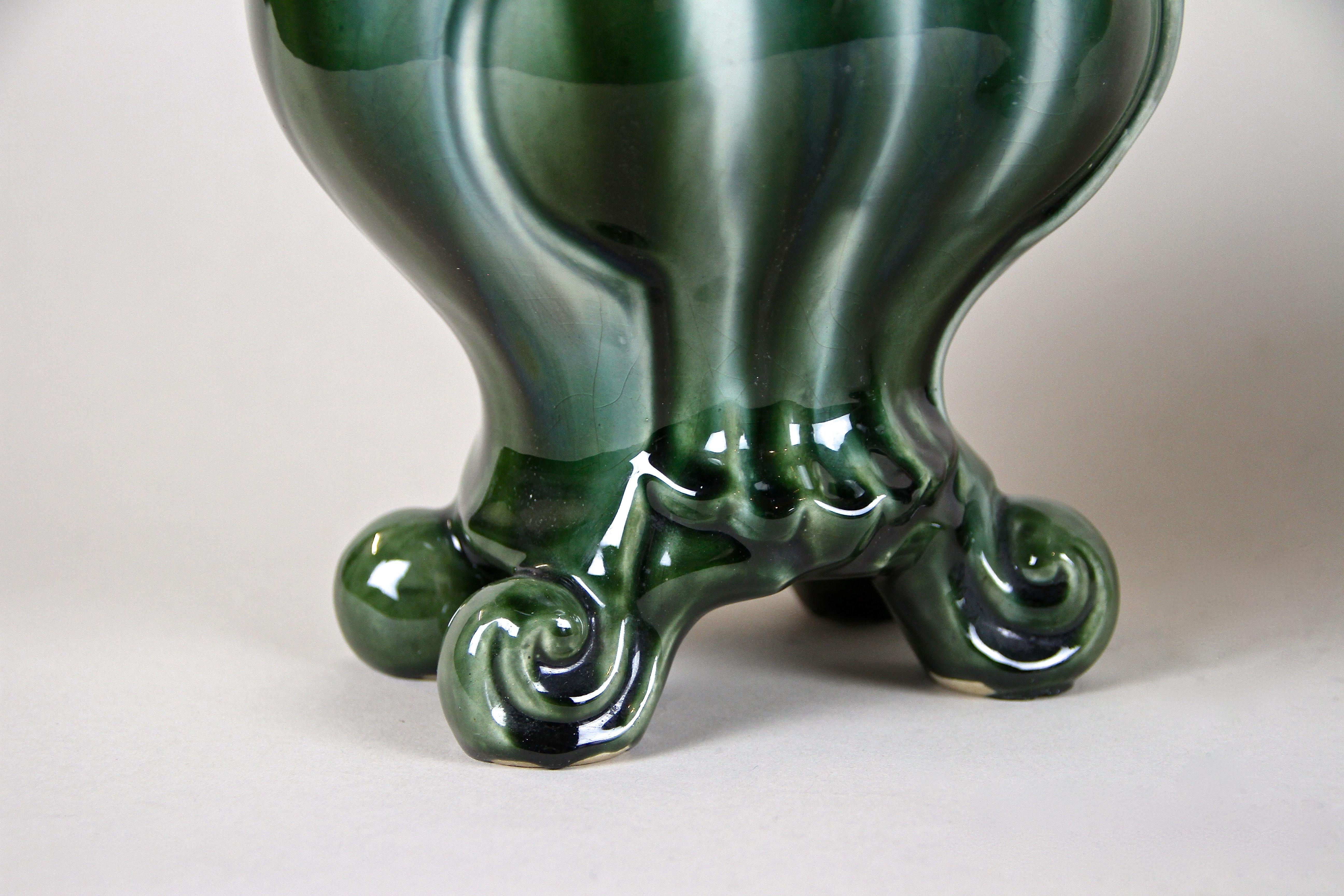 20th Century Pair of Art Nouveau Ceramic Vases Glazed, France circa 1900