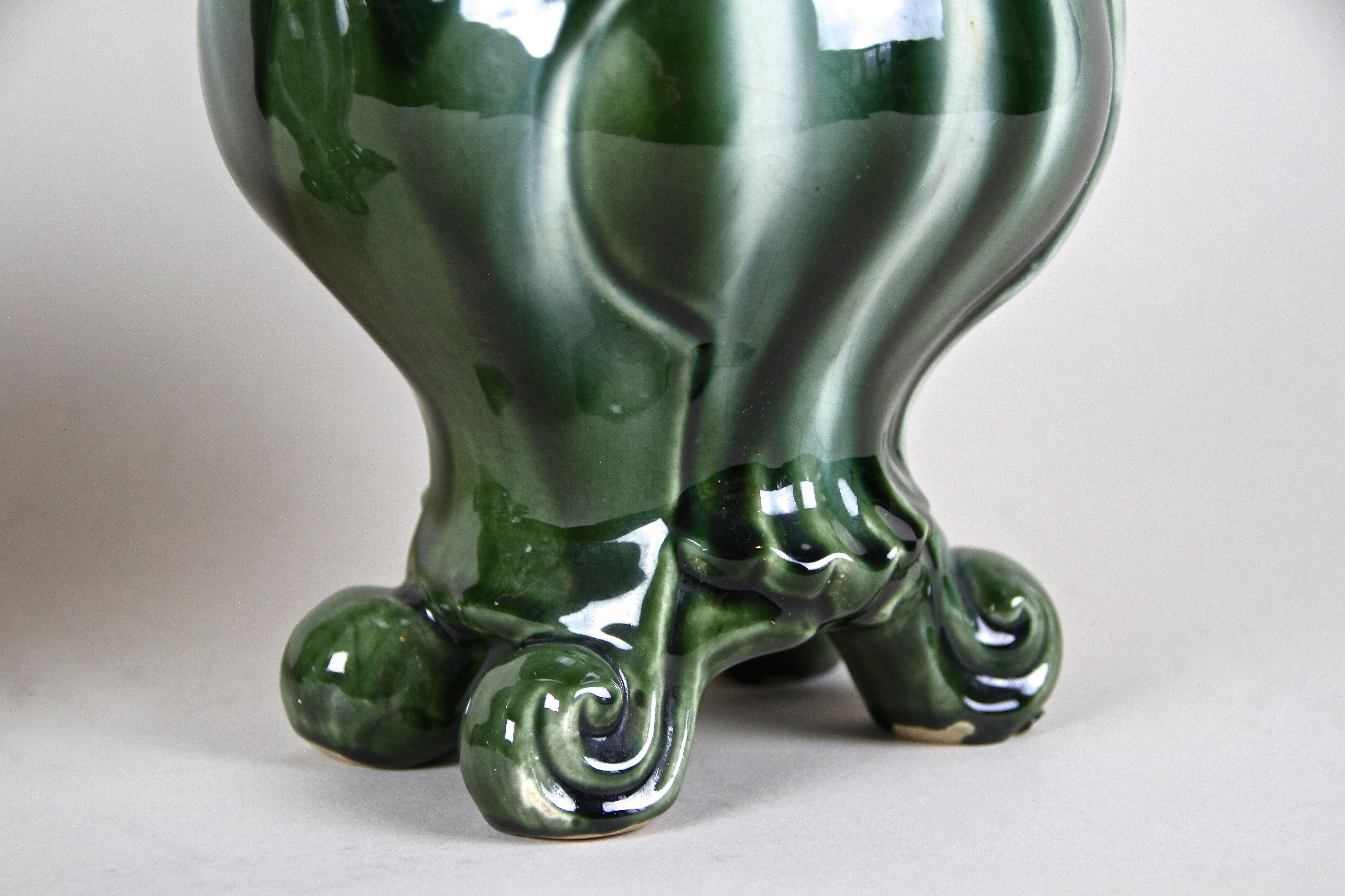 Pair of Art Nouveau Ceramic Vases Glazed, France circa 1900 1