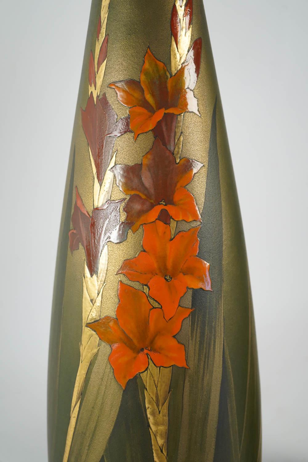 Art nouveau Paire de vases en céramique Art Nouveau, par Clément Massier (1845-1917), France