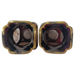 Paar Vasen aus emailliertem Jugendstilglas CIRCA 1900