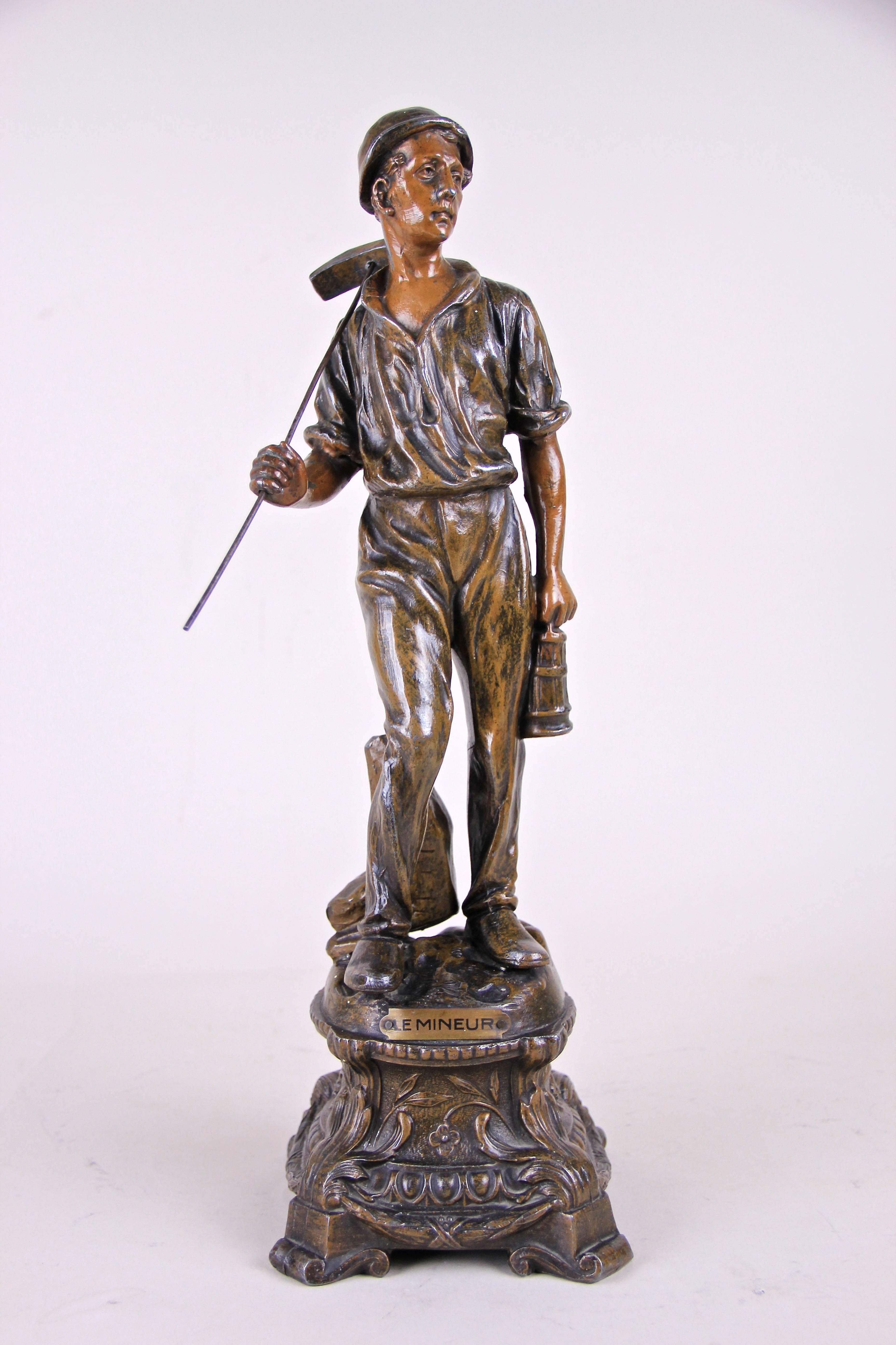Pair of Art Nouveau Figurines ‘The Miner & the Blacksmith’, France, circa 1900 In Good Condition In Lichtenberg, AT
