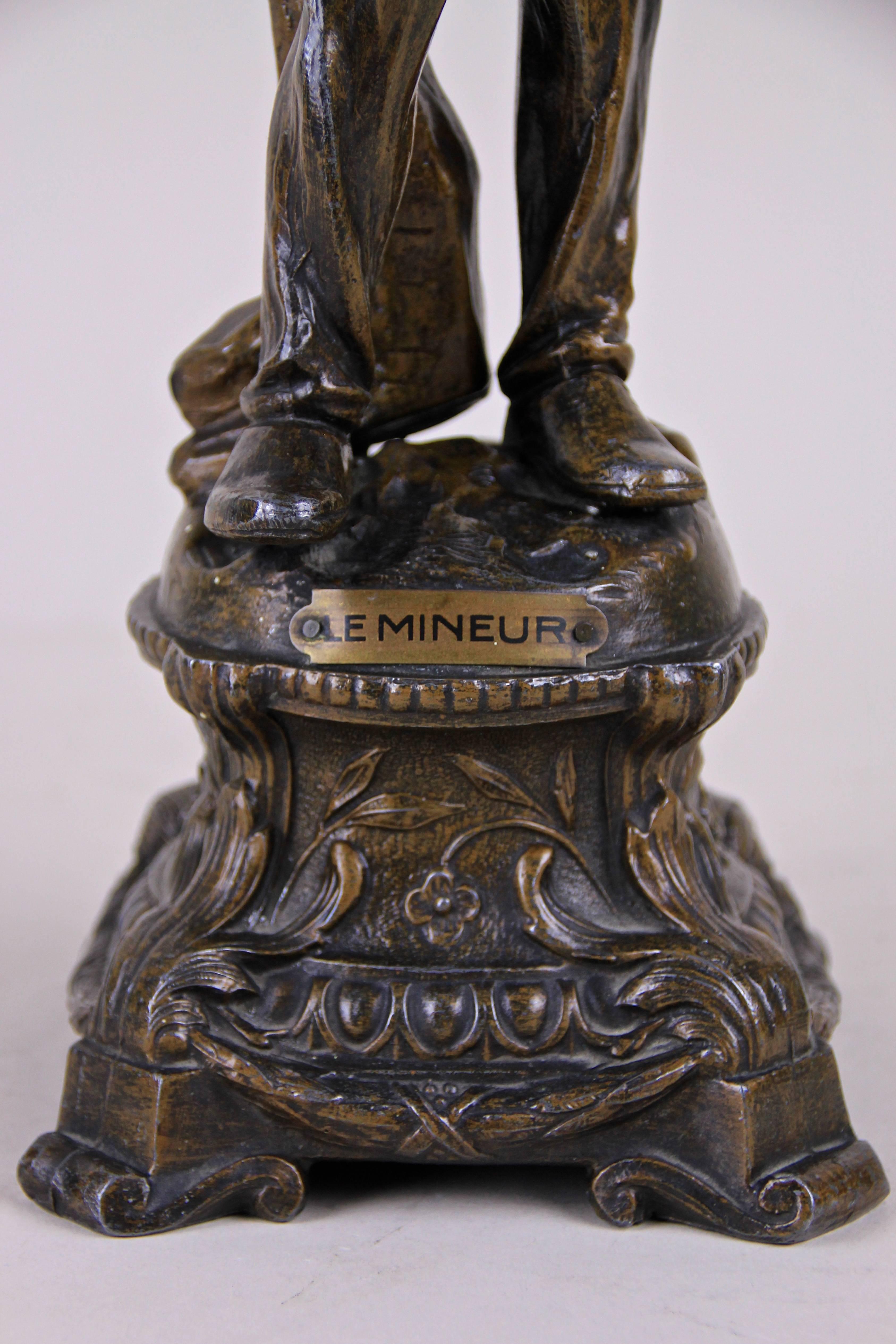 20th Century Pair of Art Nouveau Figurines ‘The Miner & the Blacksmith’, France, circa 1900
