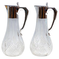 Pair Of Art Nouveau Glass Decanters With Silver Mount, Koch & Bergfeld, Germany