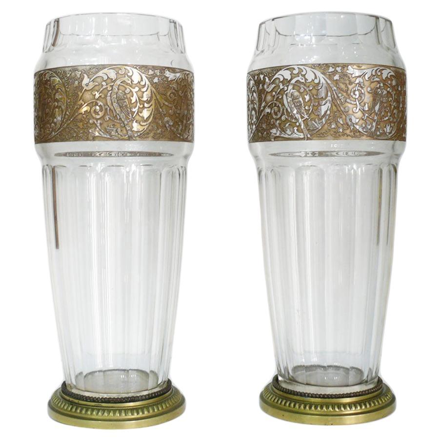 Pair of art nouveau glasses Moser glass works