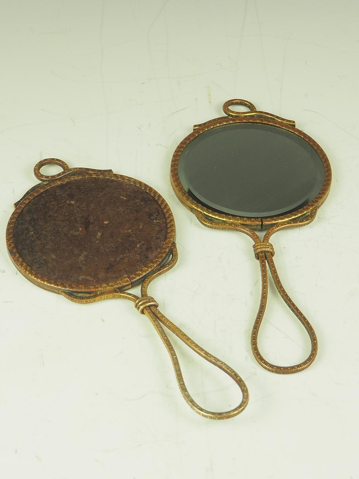 Pair of Art Nouveau Hand Held Bevelled Mirrors 2