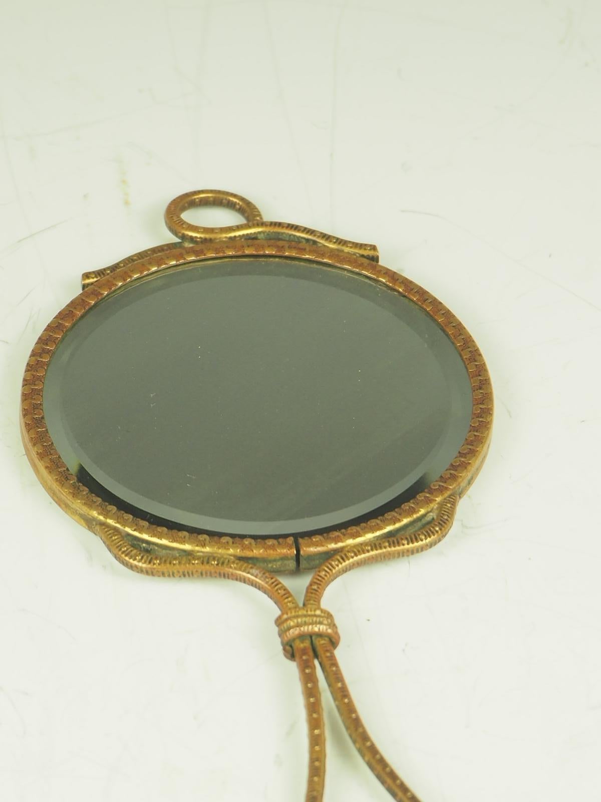 Pair of Art Nouveau Hand Held Bevelled Mirrors 3