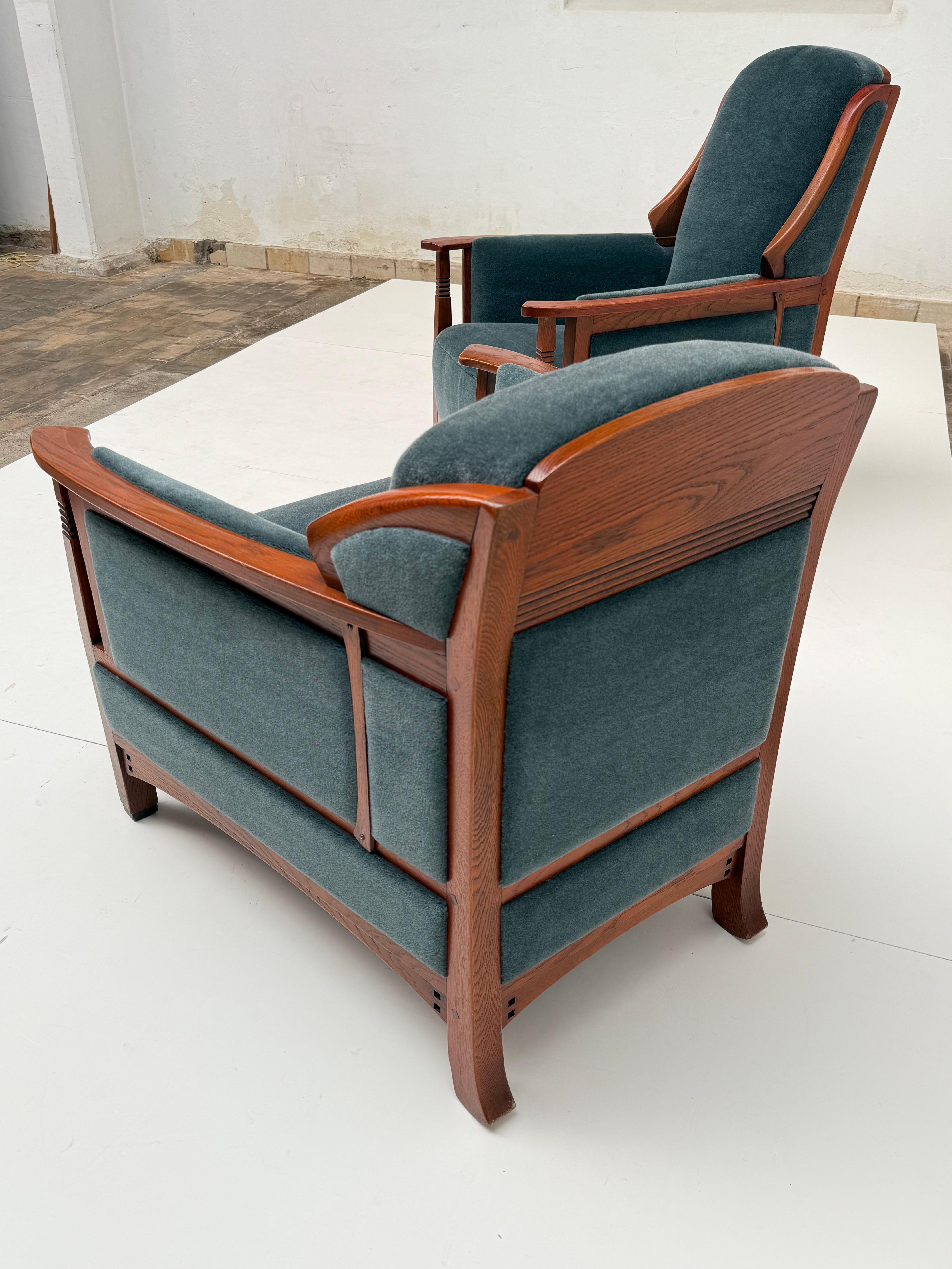 XXIe siècle et contemporain Paire de lampes Art Nouveau Jugendstil  Chaises longues 
