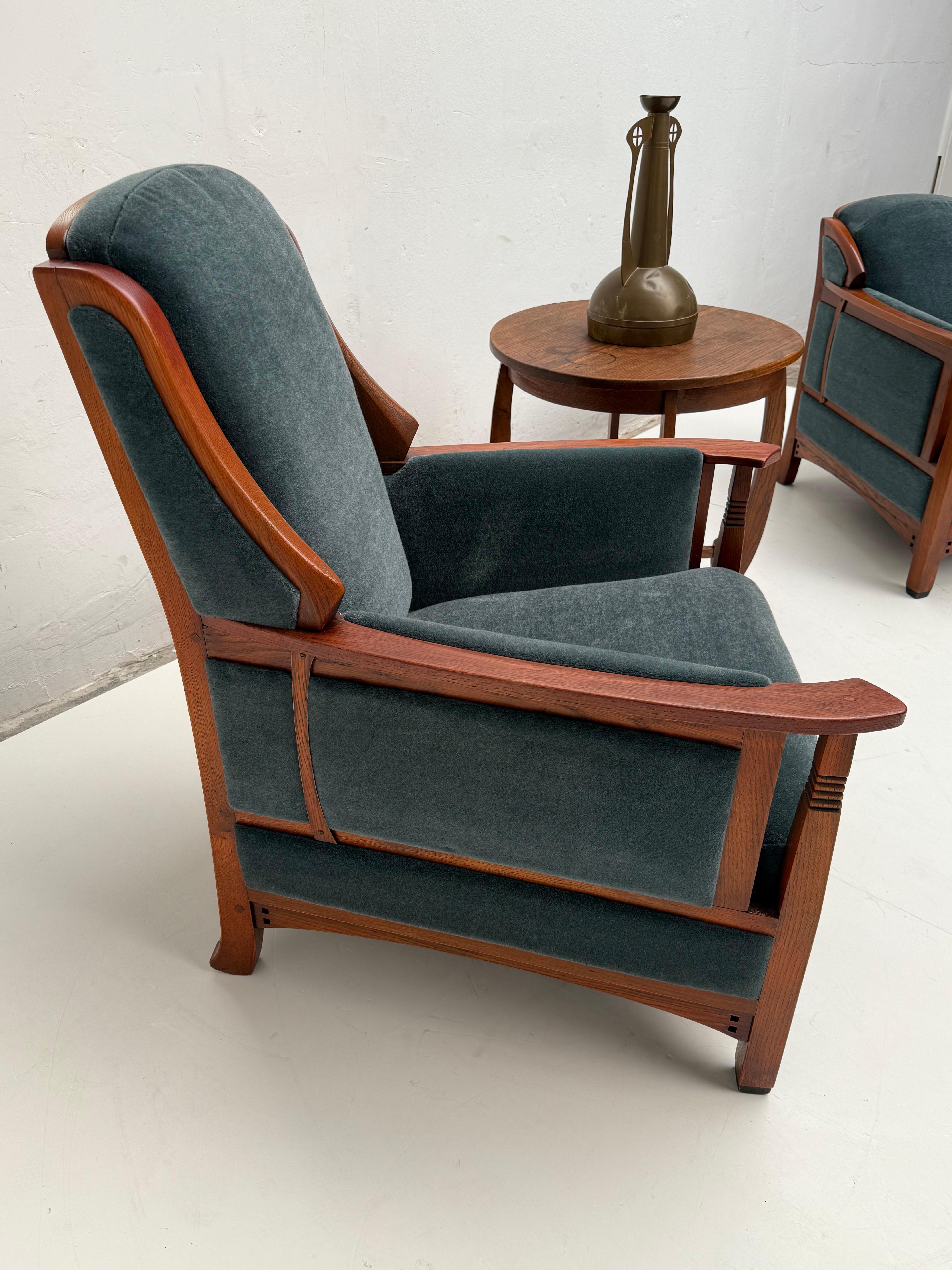 Paire de lampes Art Nouveau Jugendstil  Chaises longues 