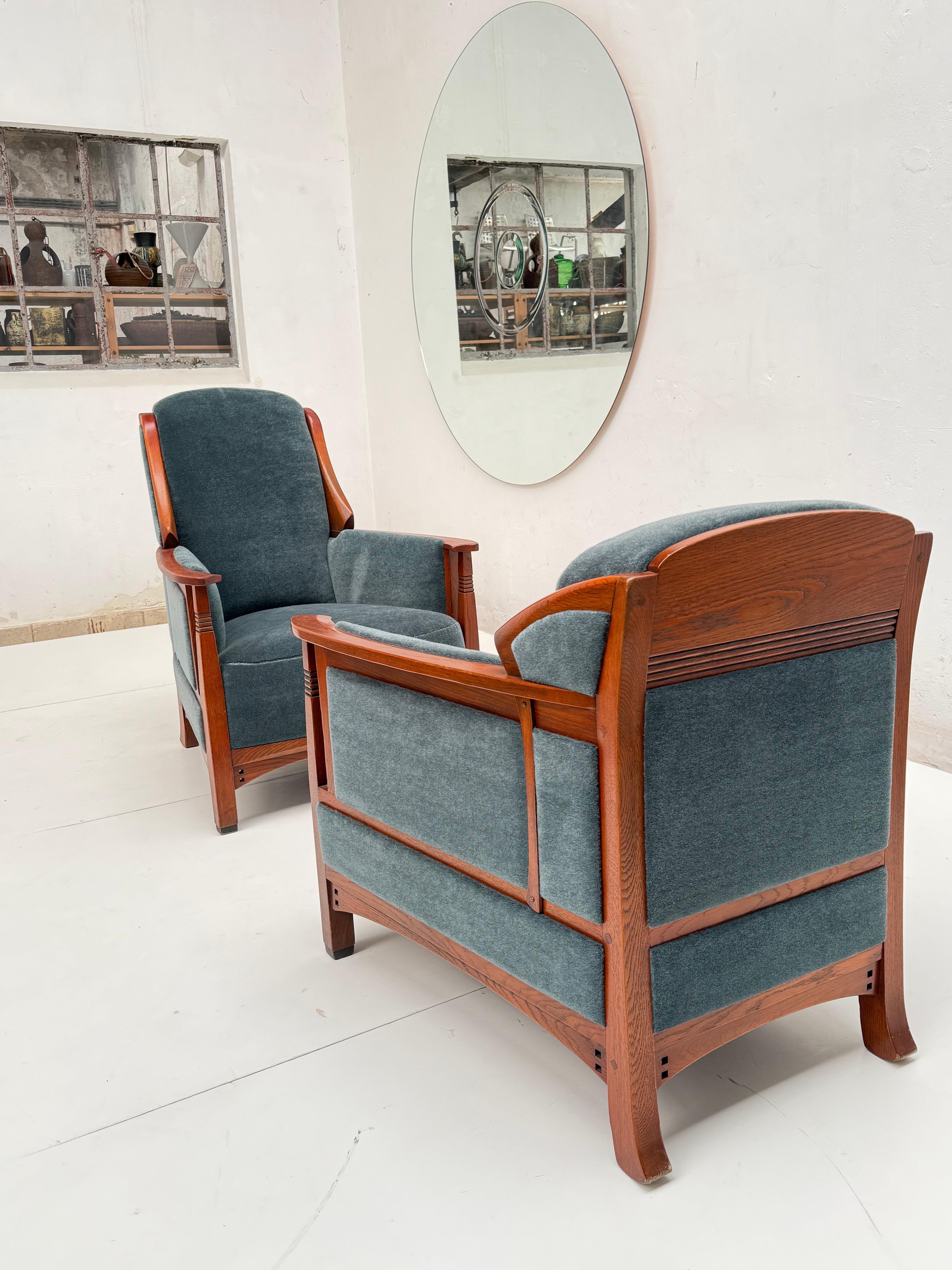 Paire de lampes Art Nouveau Jugendstil  Chaises longues 
