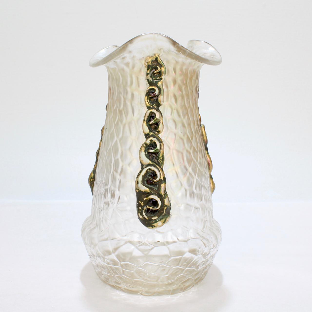 Coppia di vasi in vetro artistico Art Nouveau Loetz Glass in vendita 4