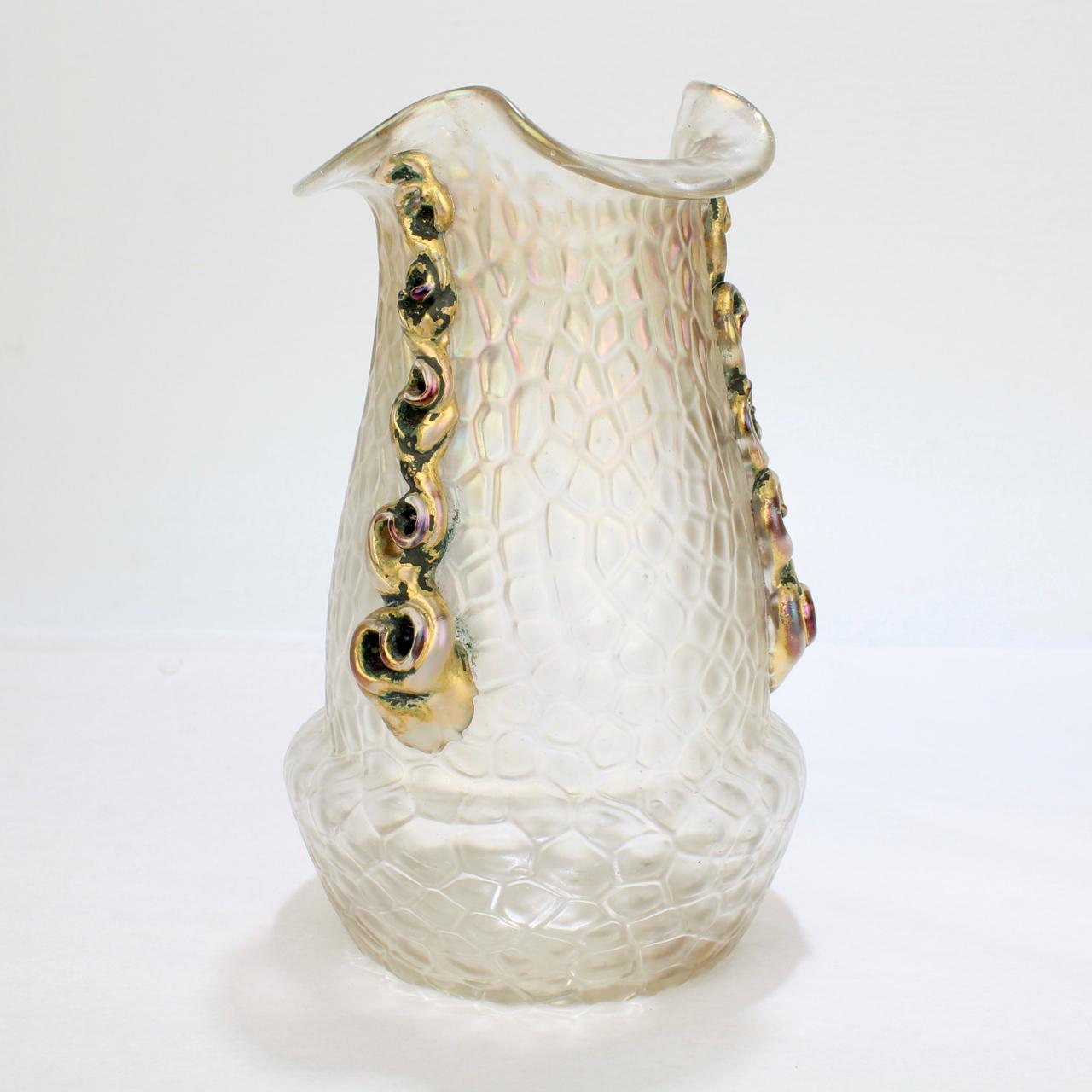 Coppia di vasi in vetro artistico Art Nouveau Loetz Glass in vendita 3