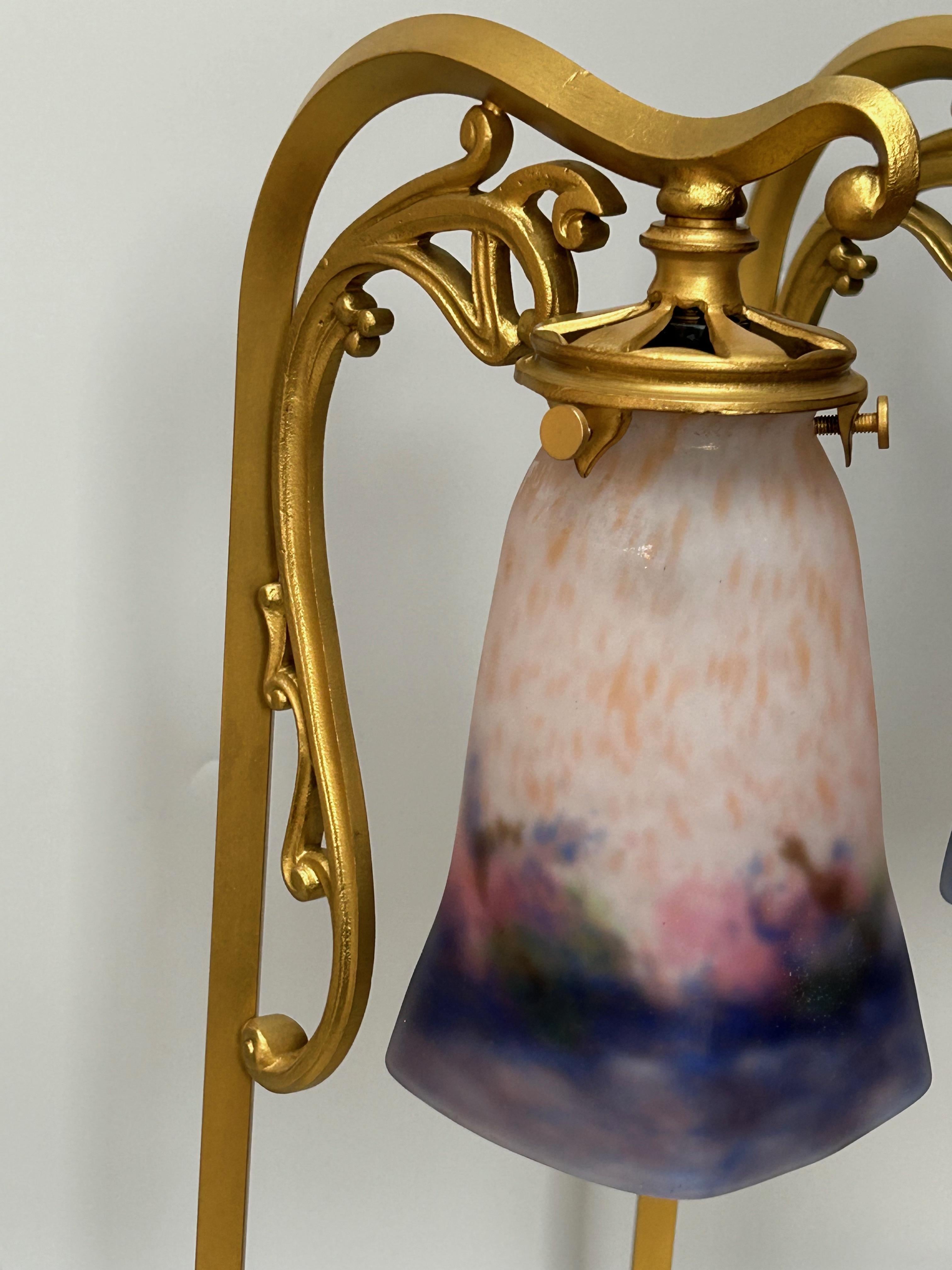 Paire de lampes Art Nouveau Muller Frères en vente 2