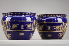 Pair of Art Nouveau Limoges Porcelain Vases, 19th Century